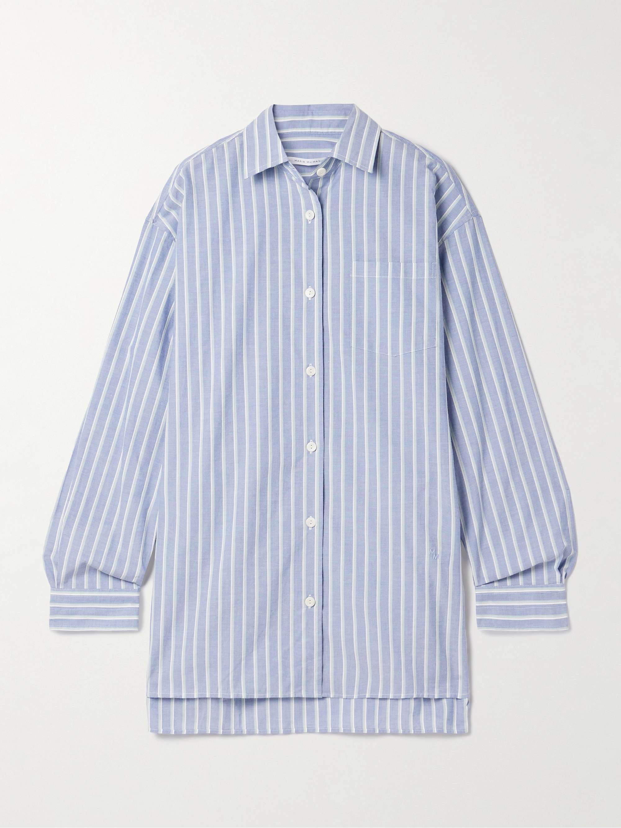 Oversized striped organic cotton shirt view