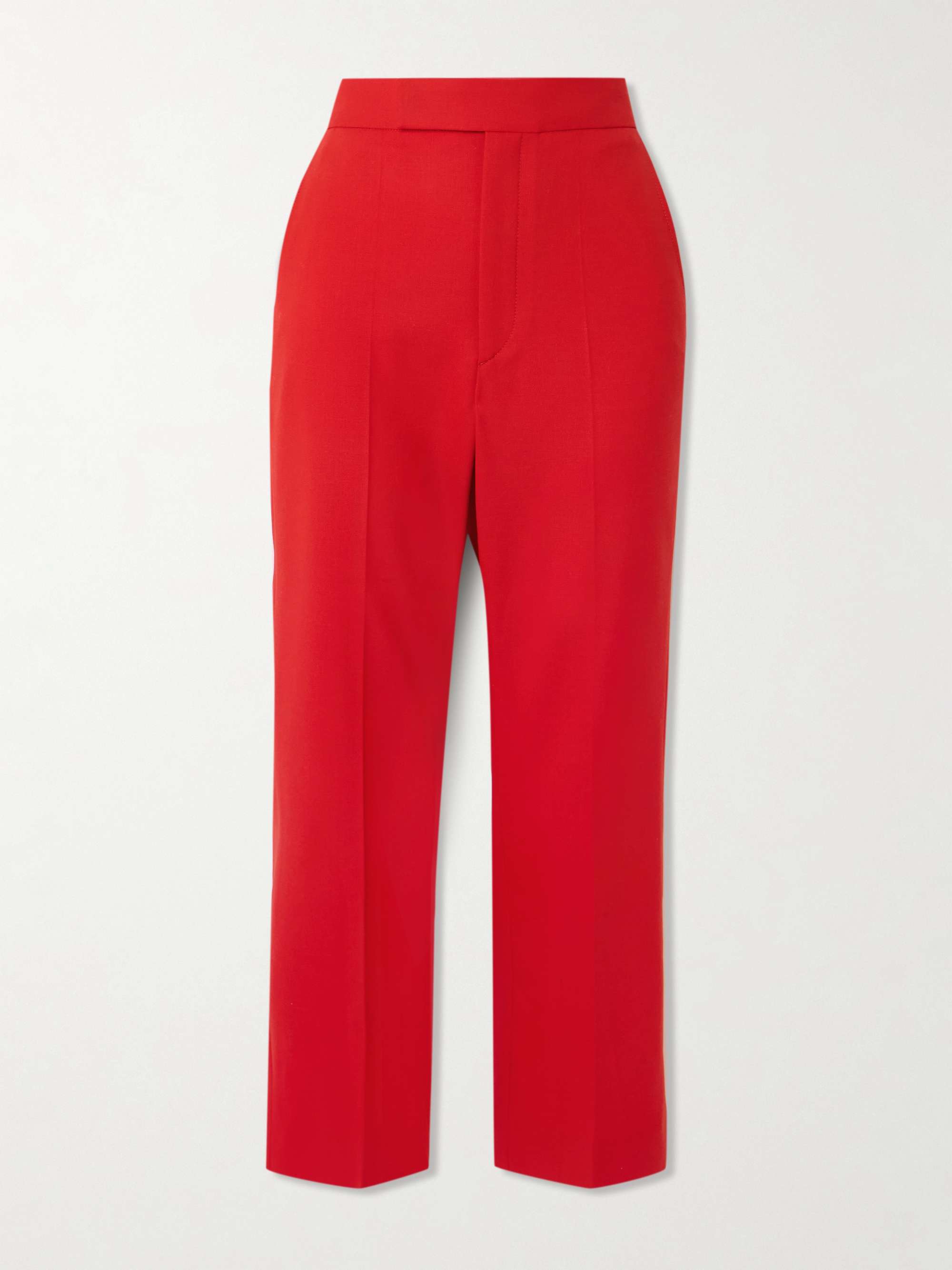 Cropped wool-blend crepe flared pants view