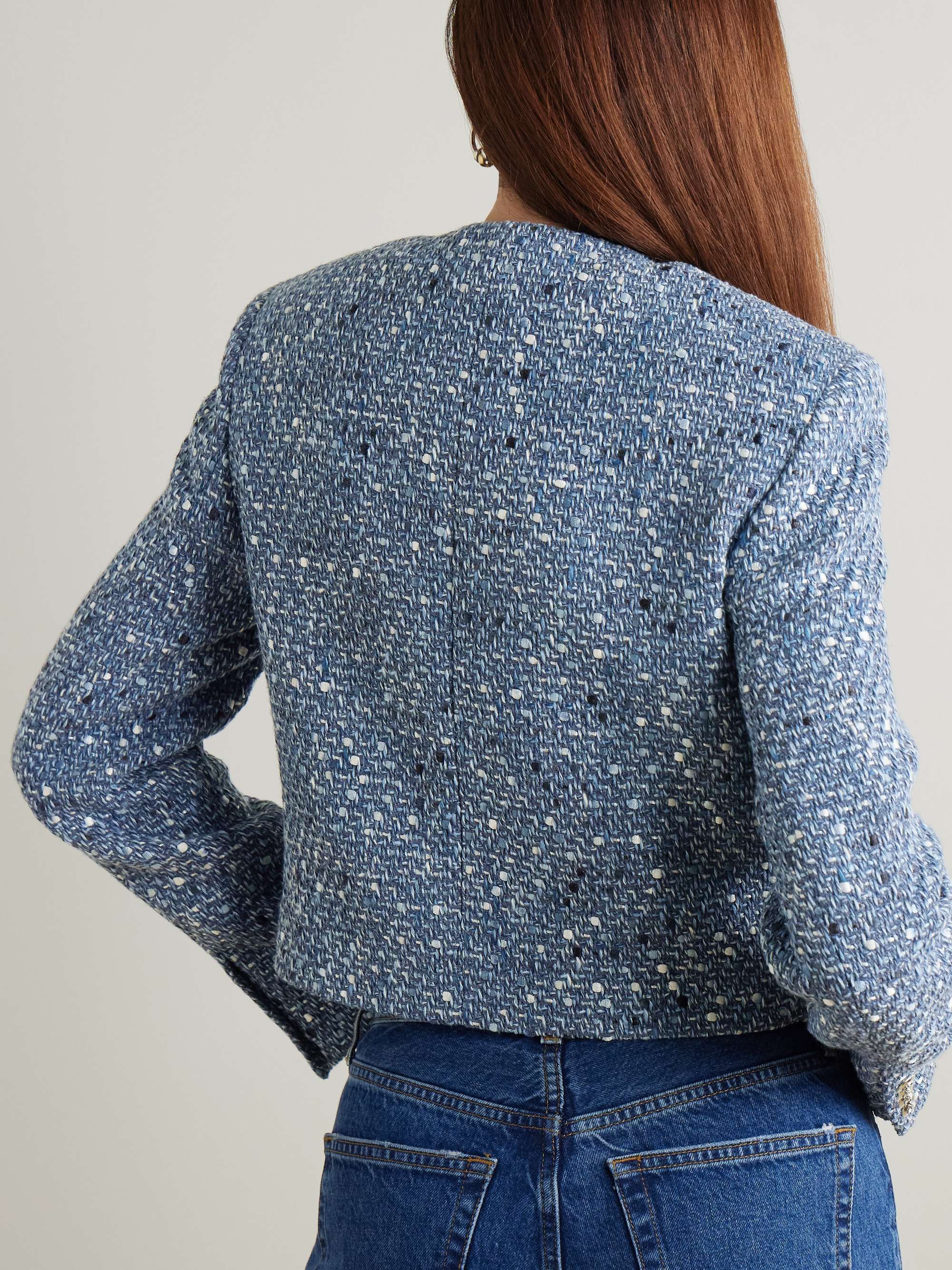 Amber cotton-blend tweed jacket view