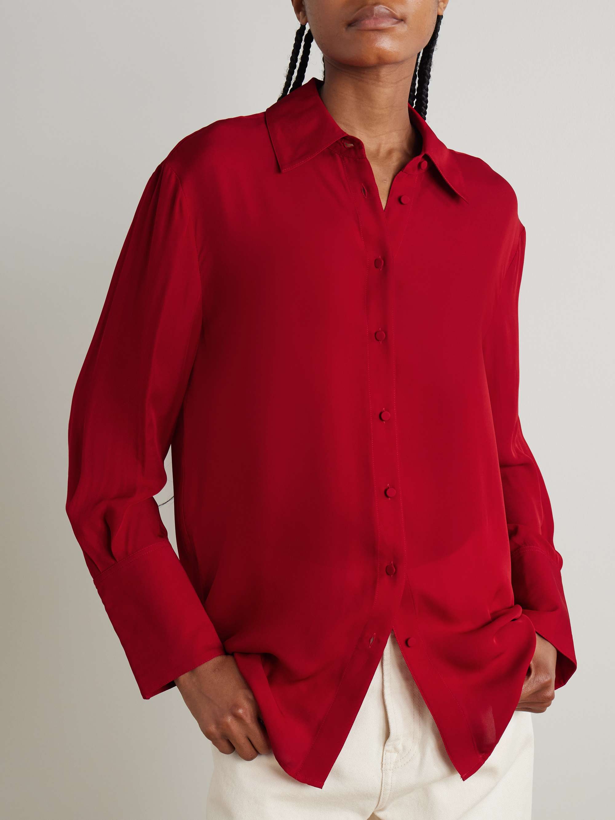 Bridget silk-blend crepe shirt view