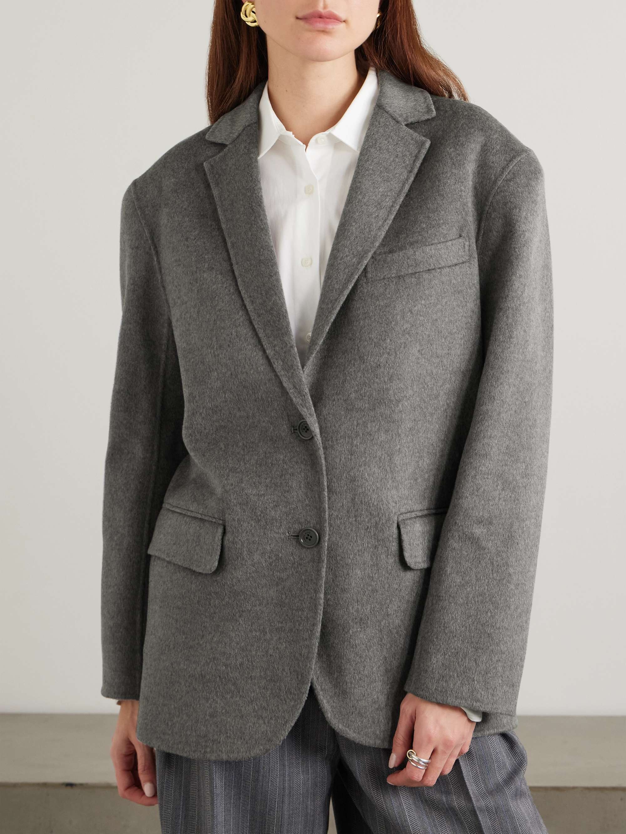 Quinn oversized wool and cashmere-blend blazer view