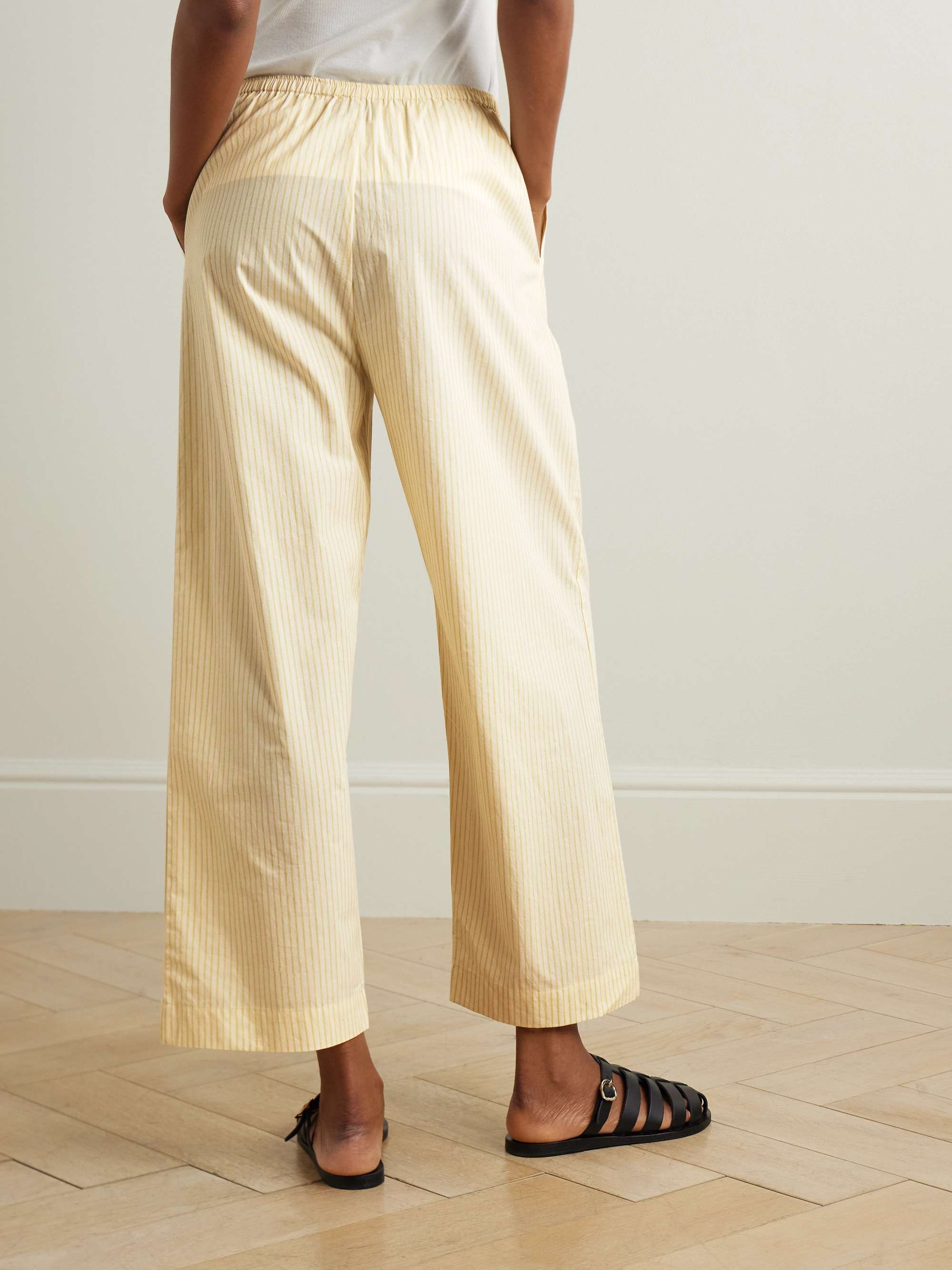 Ease striped organic cotton-poplin pajama pants view