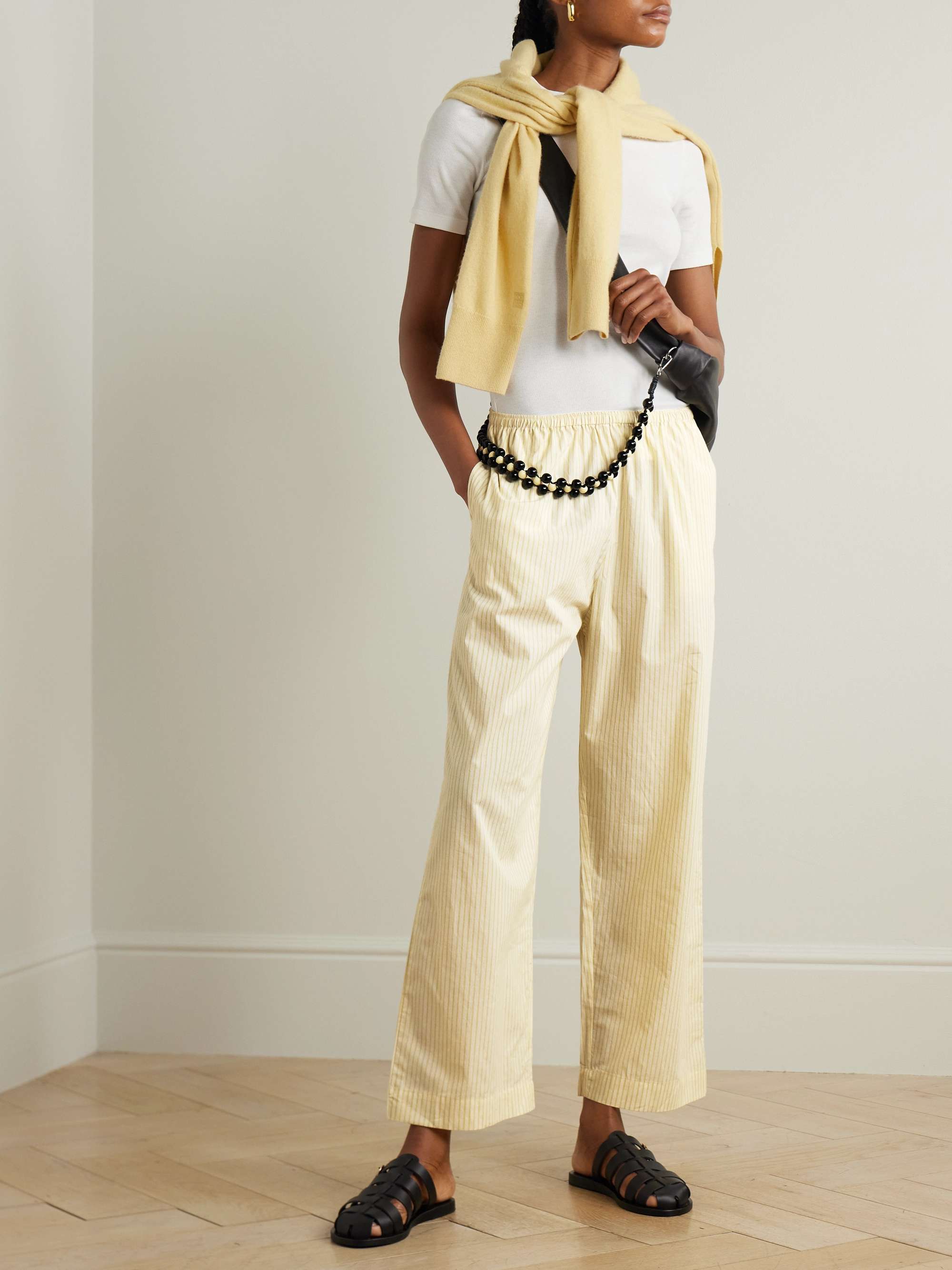 Ease striped organic cotton-poplin pajama pants view