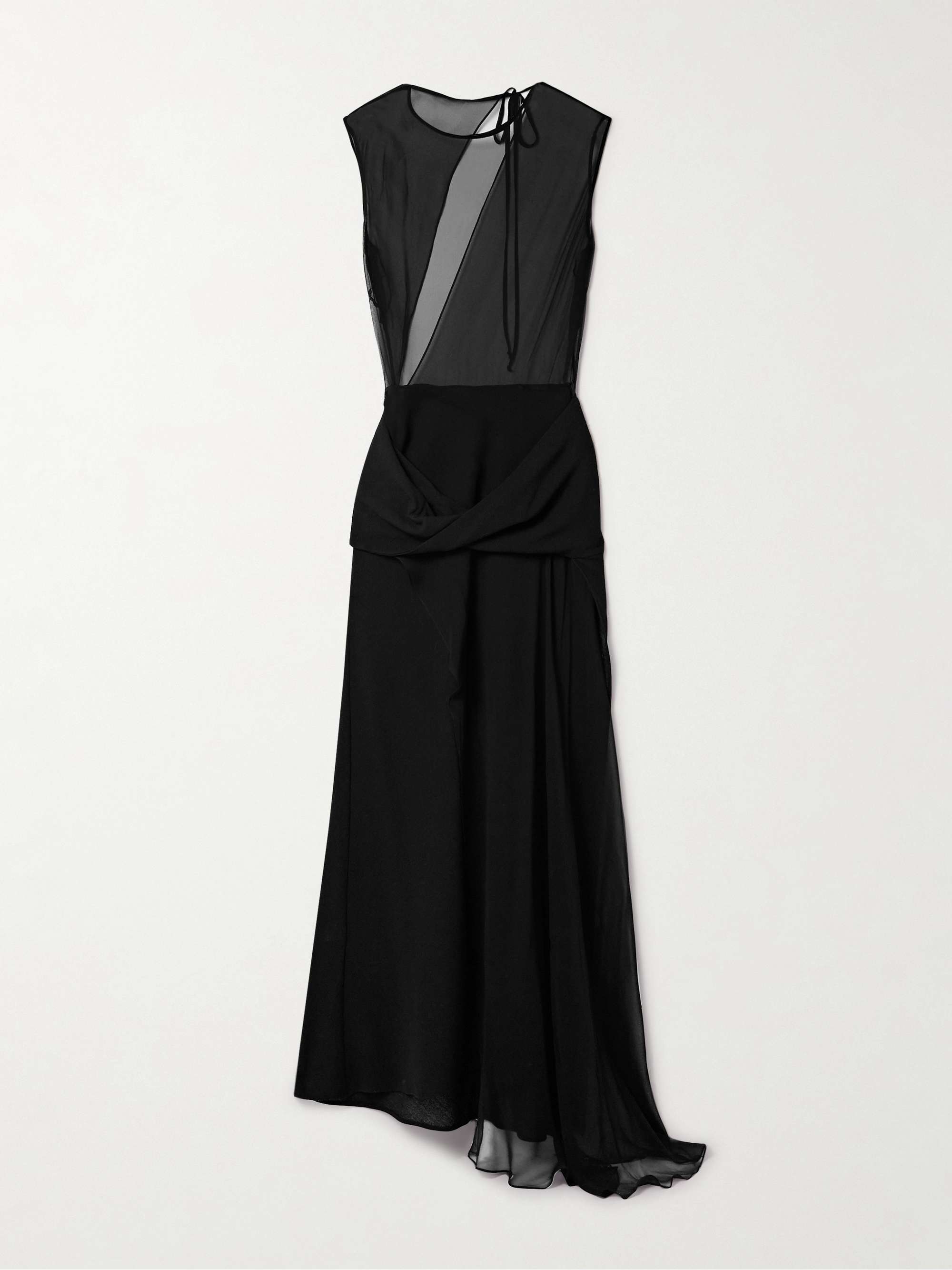 Esme layered draped silk-chiffon and wool-crepe maxi dress view