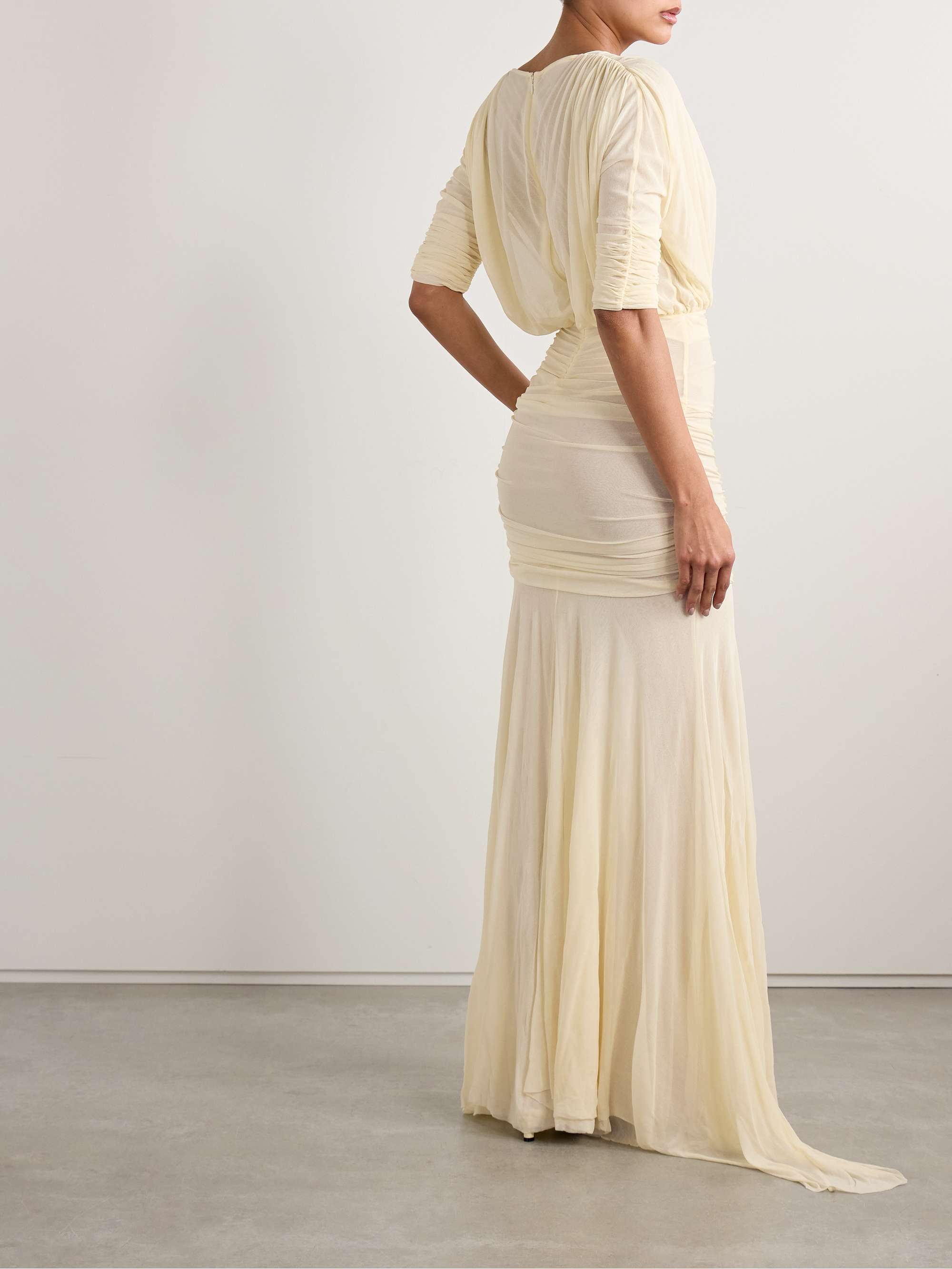 Devi draped gathered jersey maxi dress view