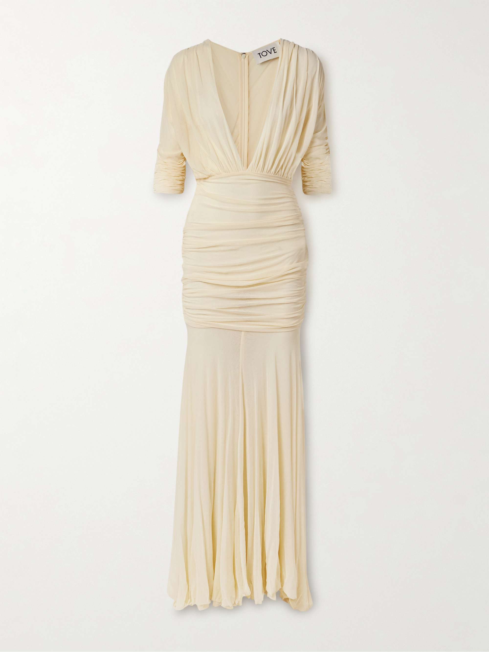 Devi draped gathered jersey maxi dress view