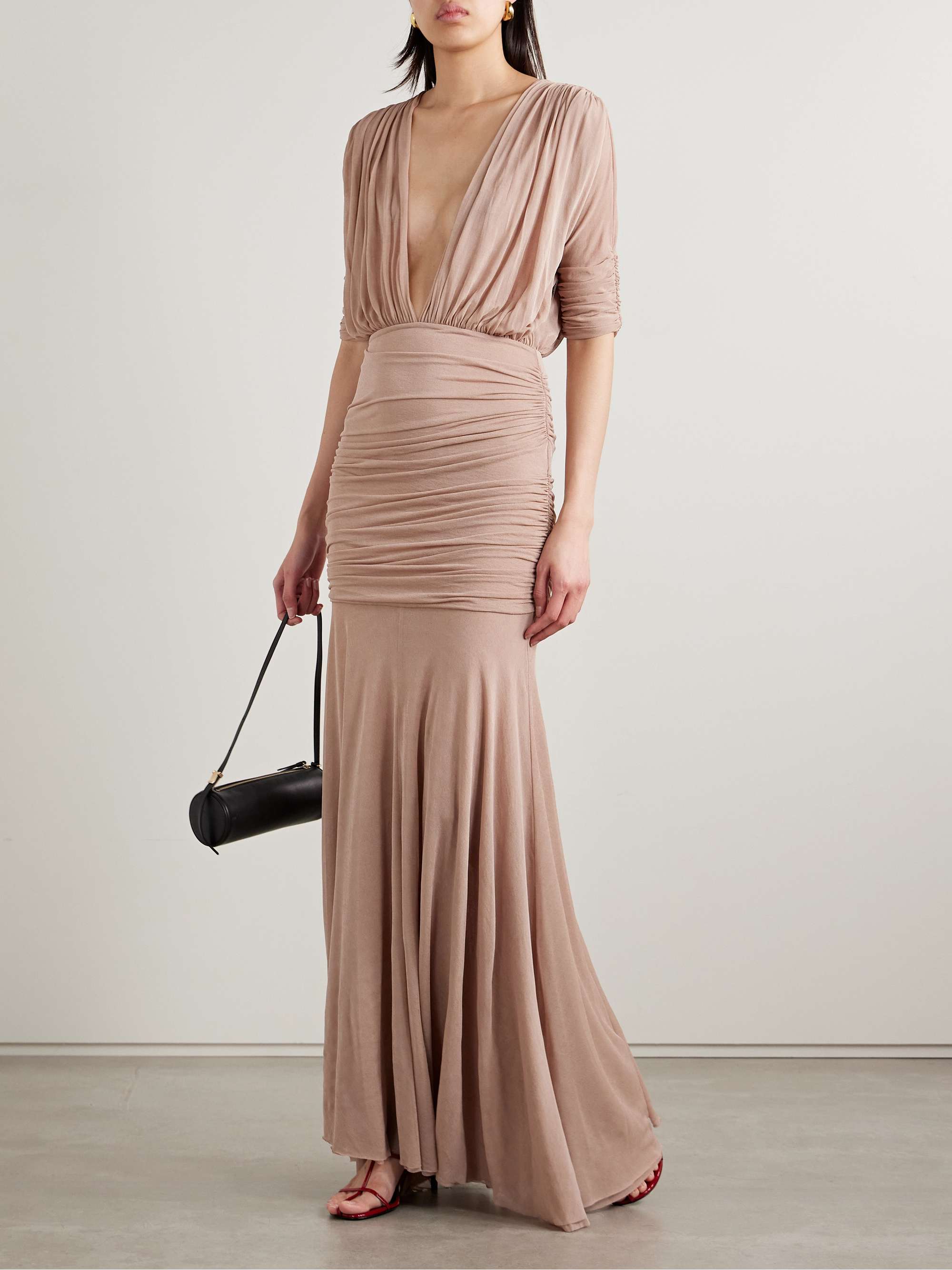 Devi ruched jersey maxi dress view
