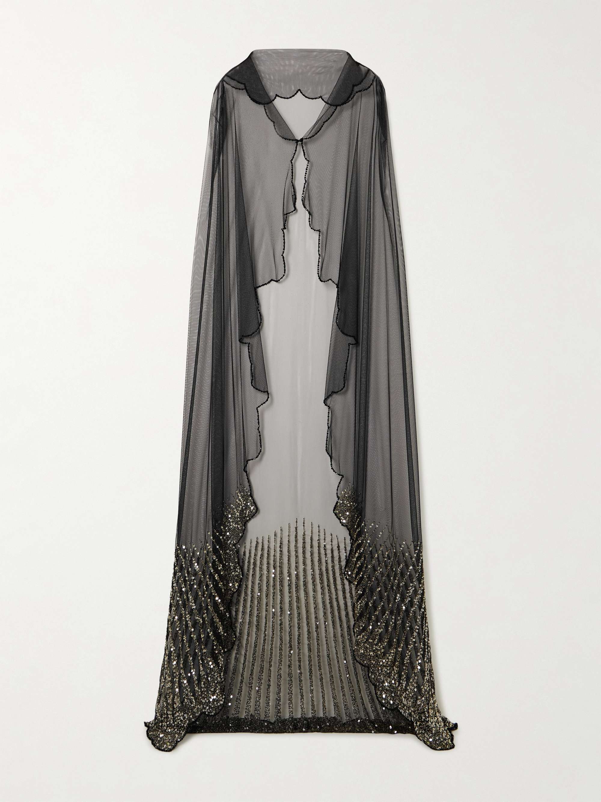 Moonray scalloped embellished tulle cape view