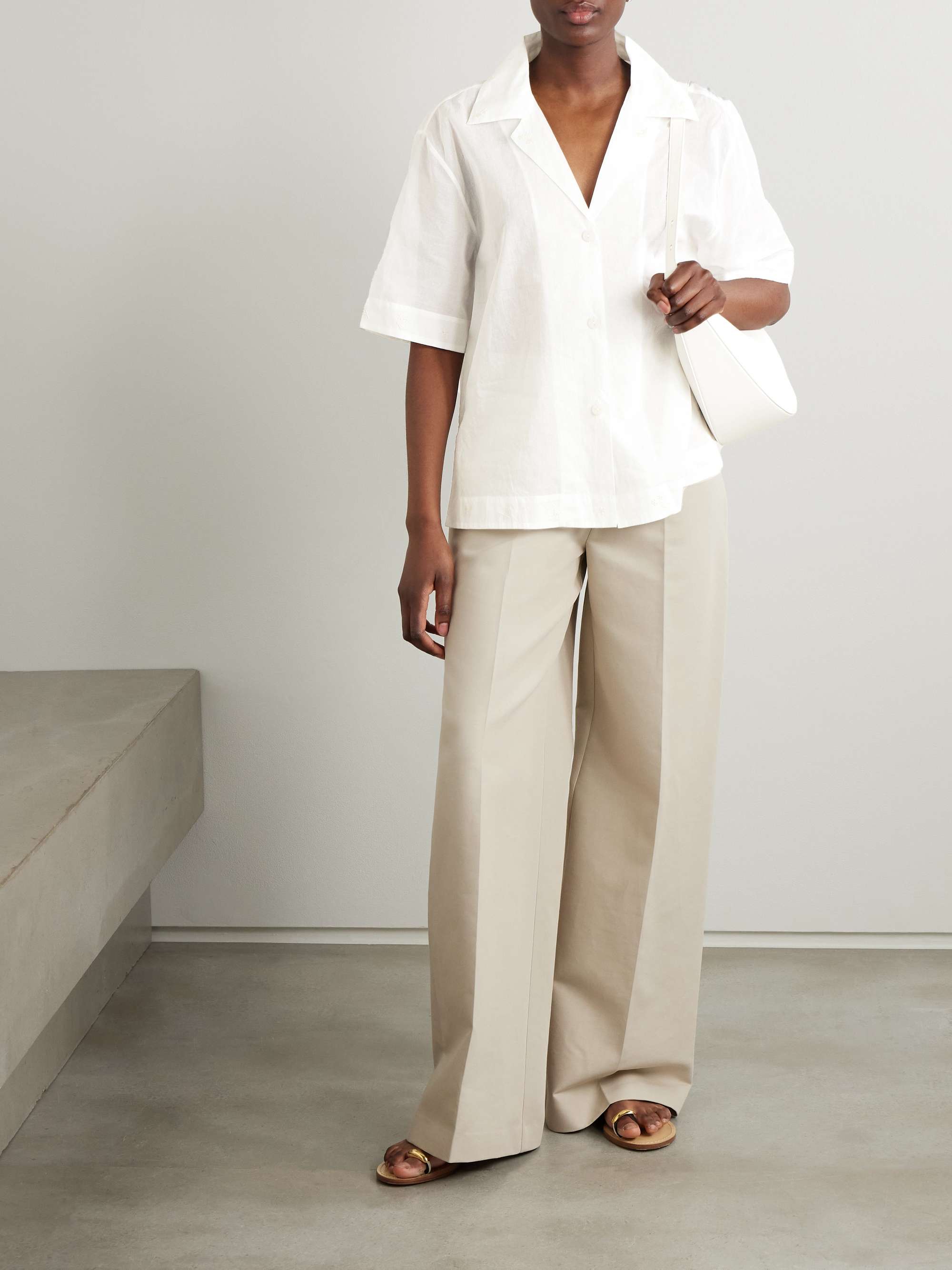 Embroidered silk-organza shirt view
