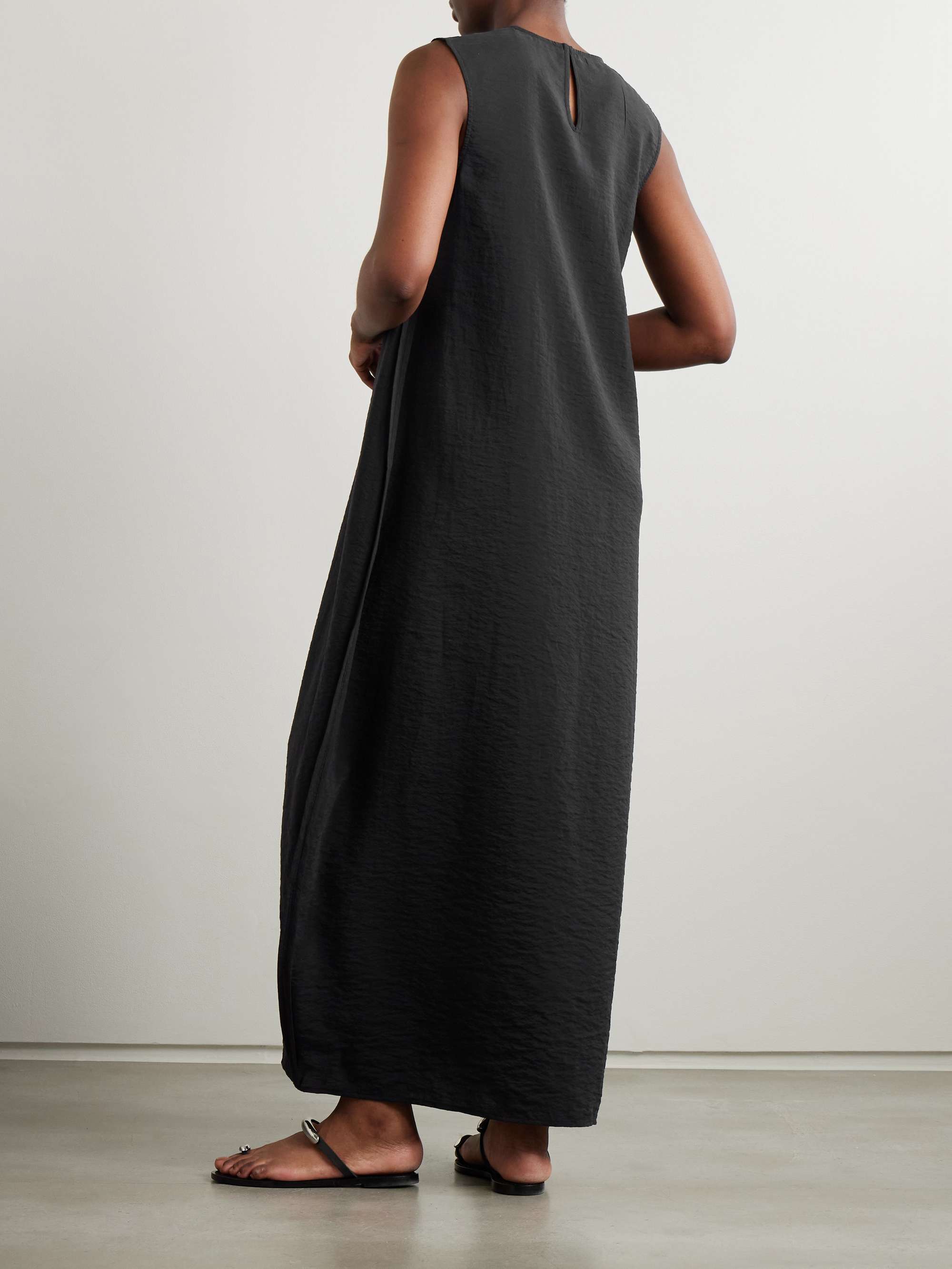 Hammered silk-blend maxi dress view