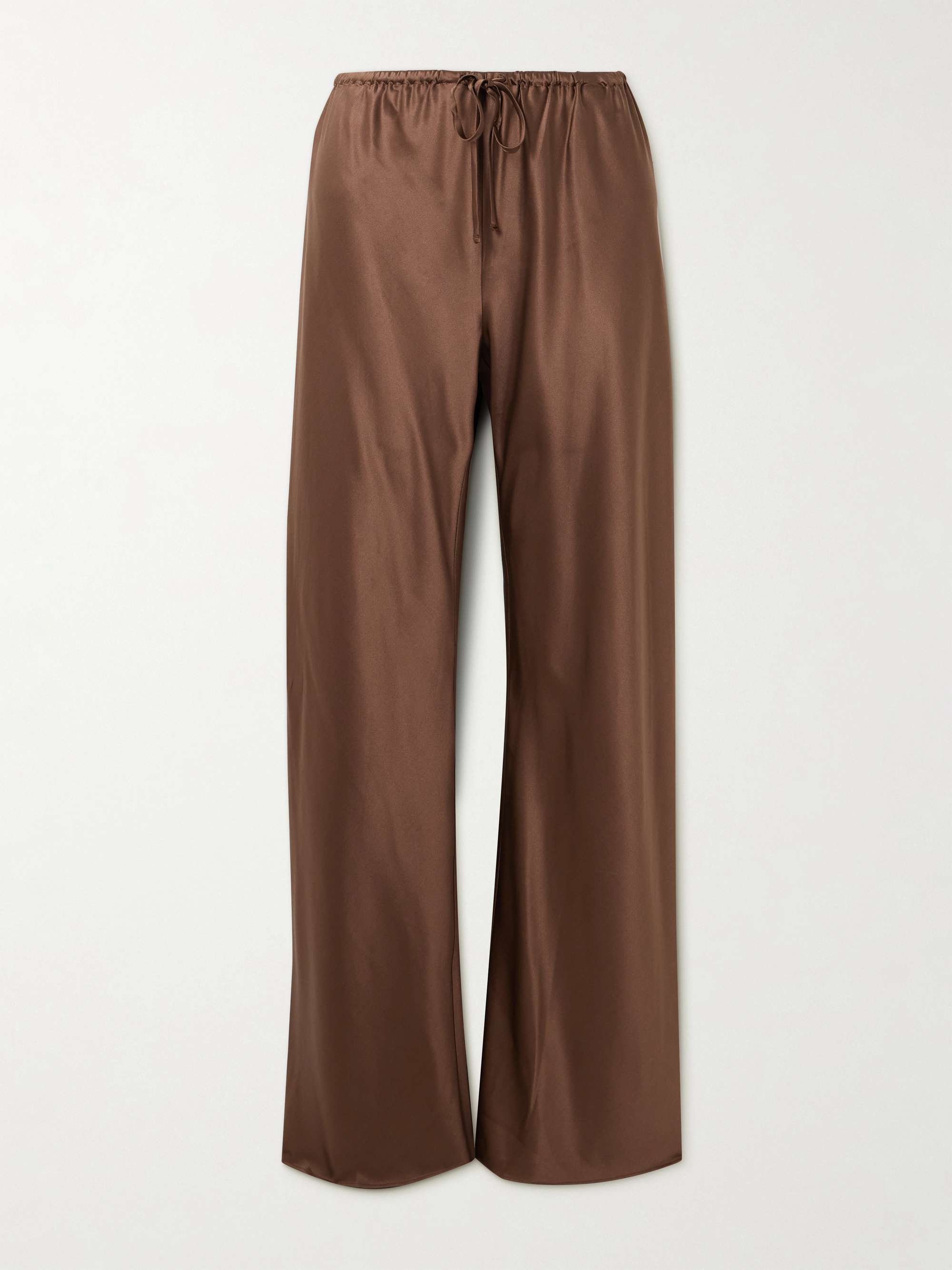 Billie silk-blend satin straight-leg pants view