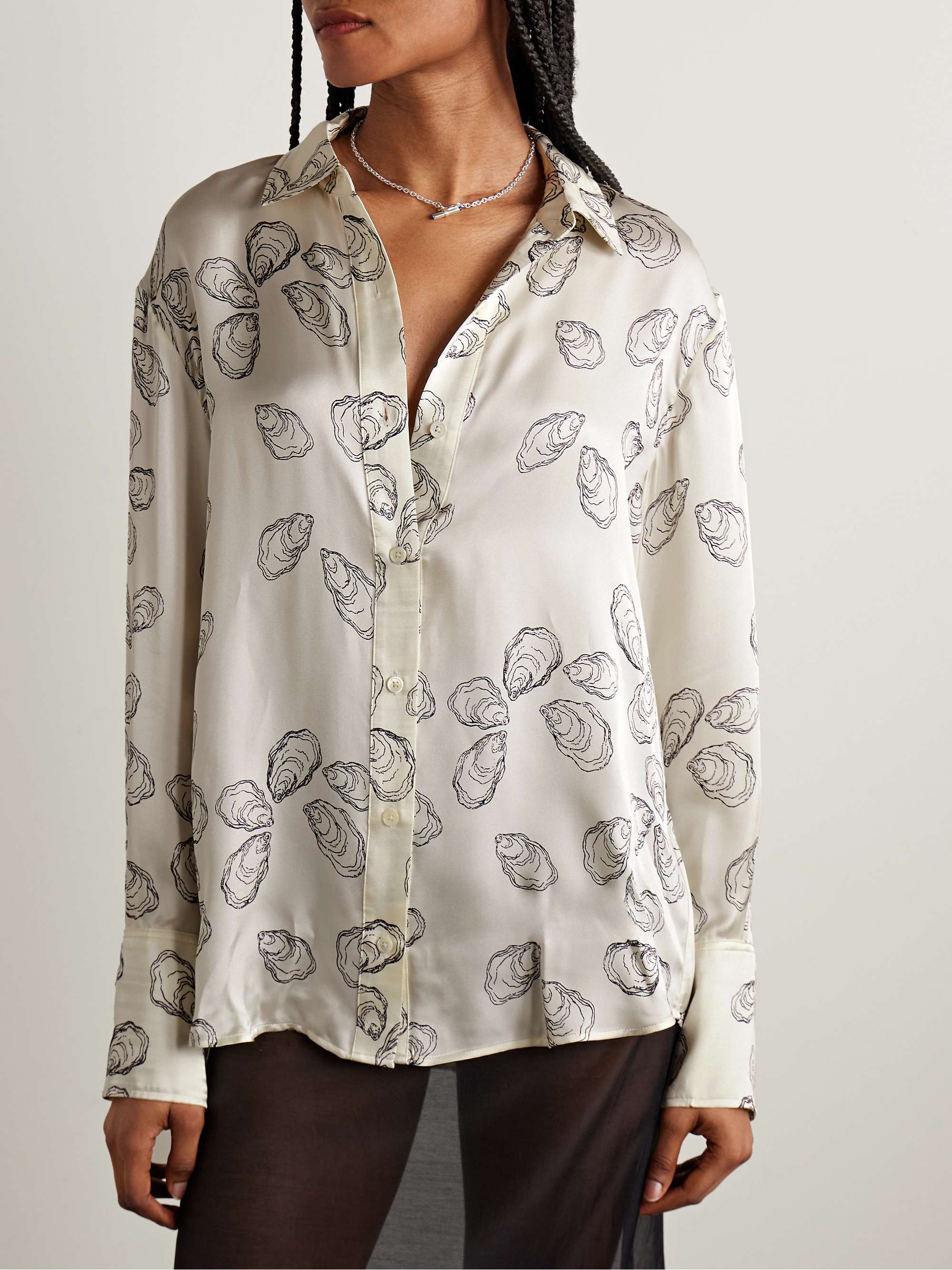 Avalon printed silk-blend shirt view