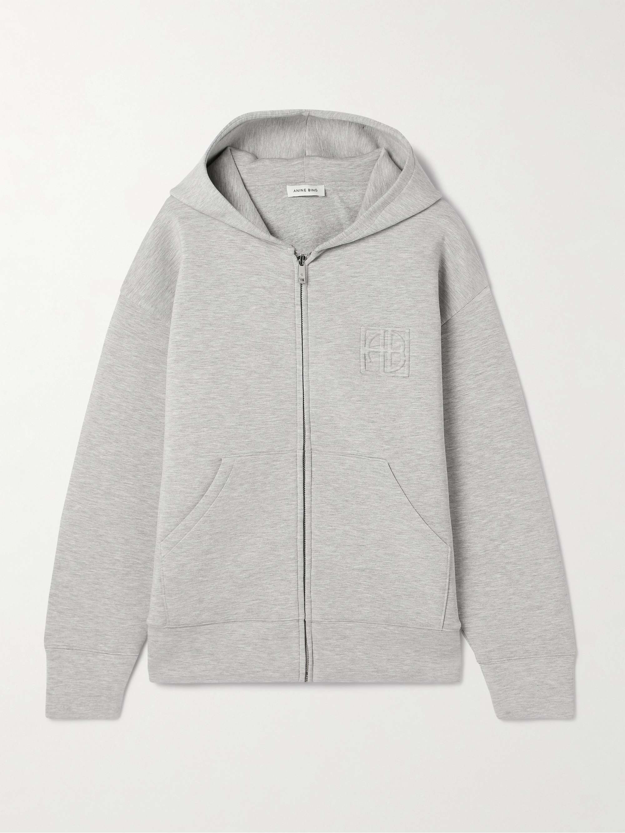Embossed stretch-jersey hoodie view