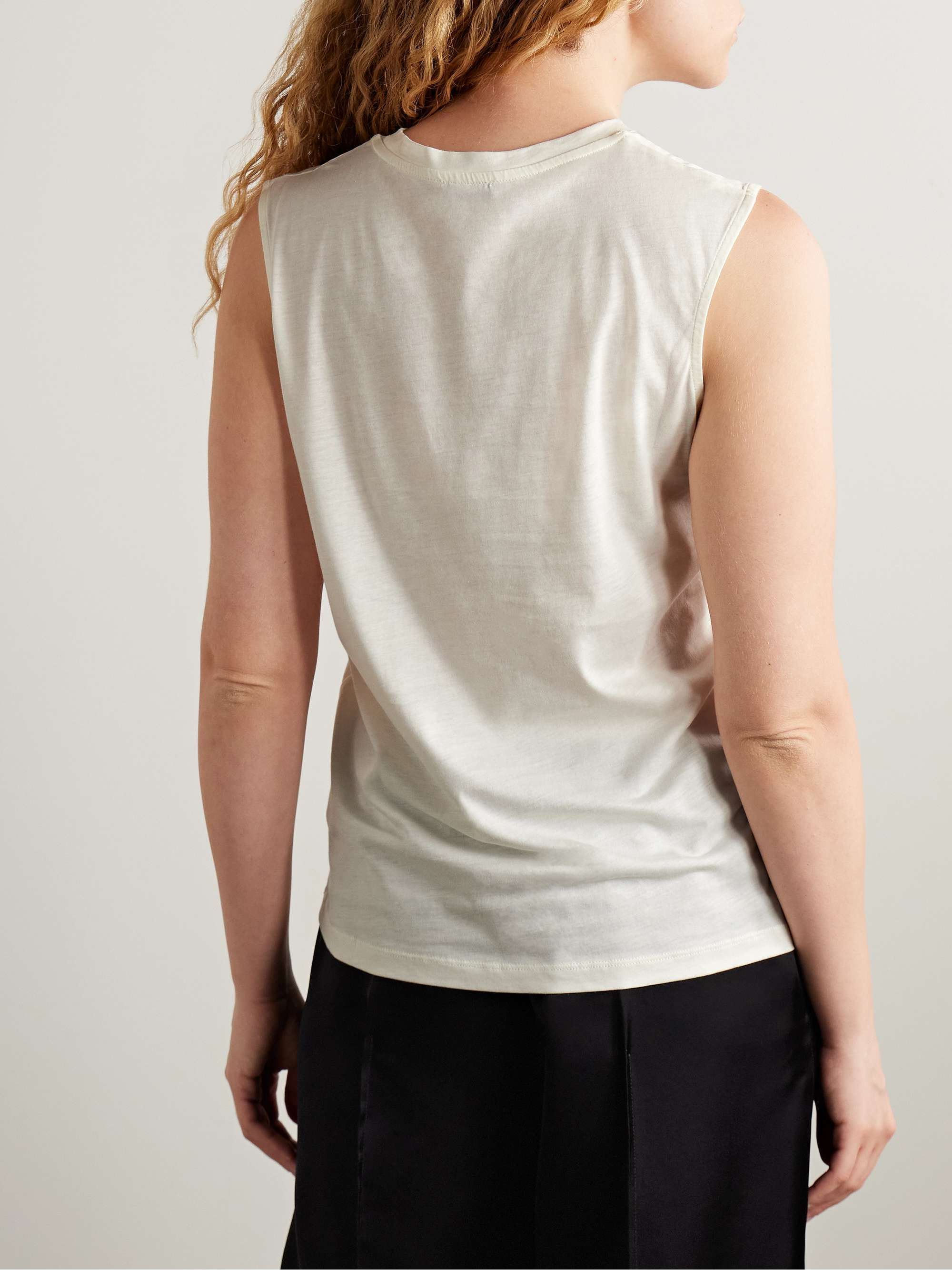 Cotton and silk-blend jersey tank view