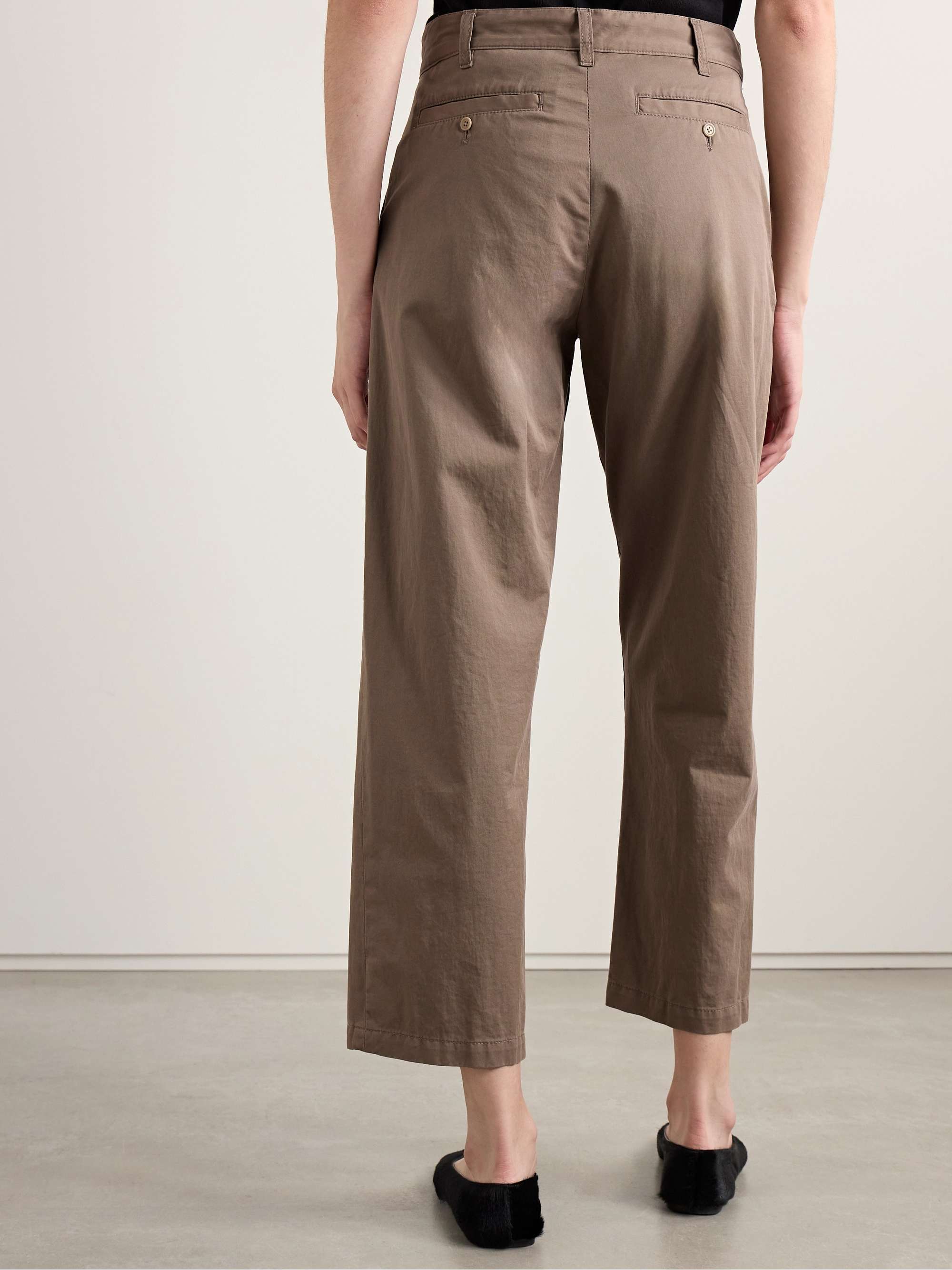 Zalenka cropped cotton and cashmere-blend twill straight-leg pants view