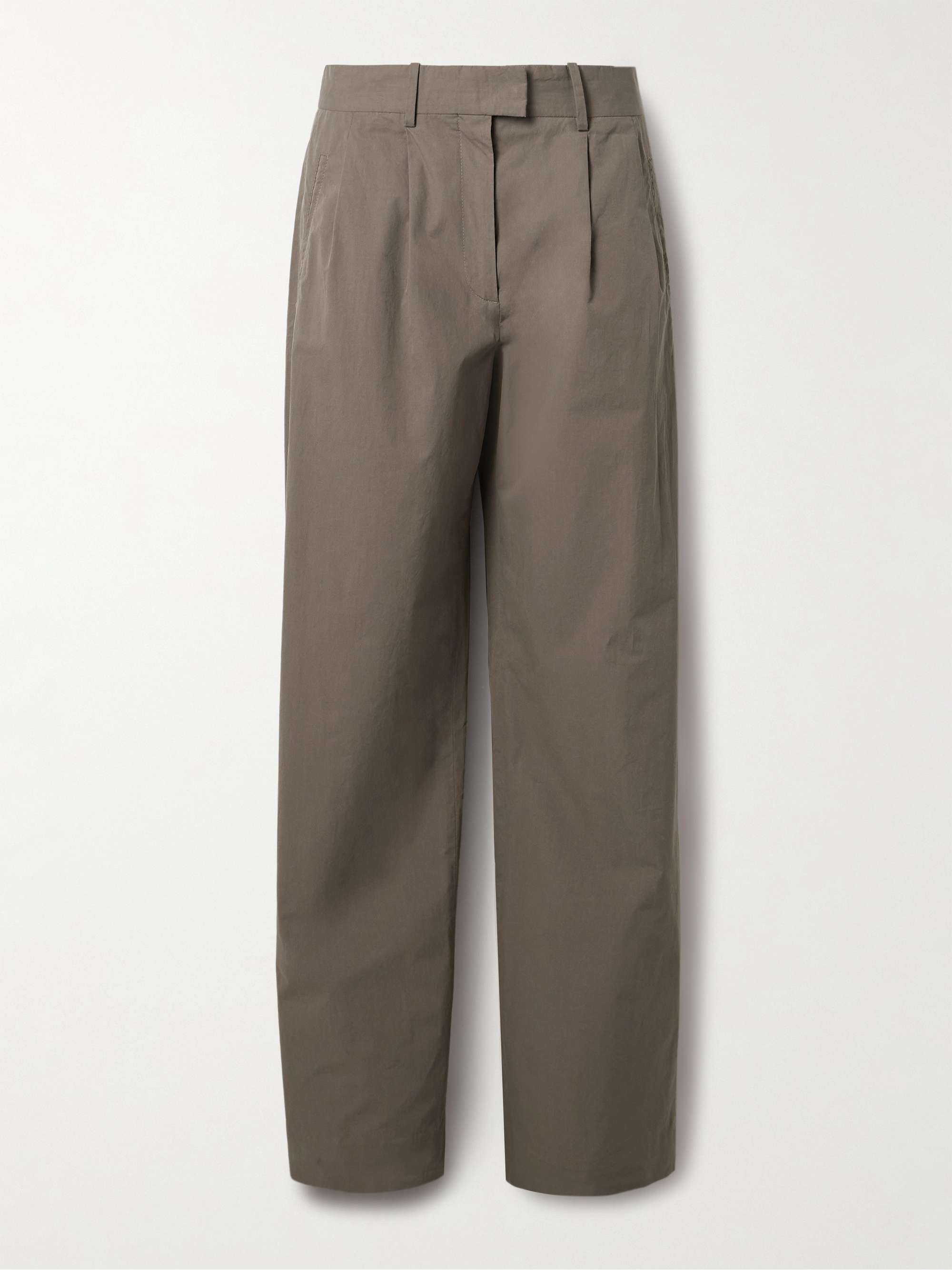 Alfidis pleated cotton-twill wide-leg pants view