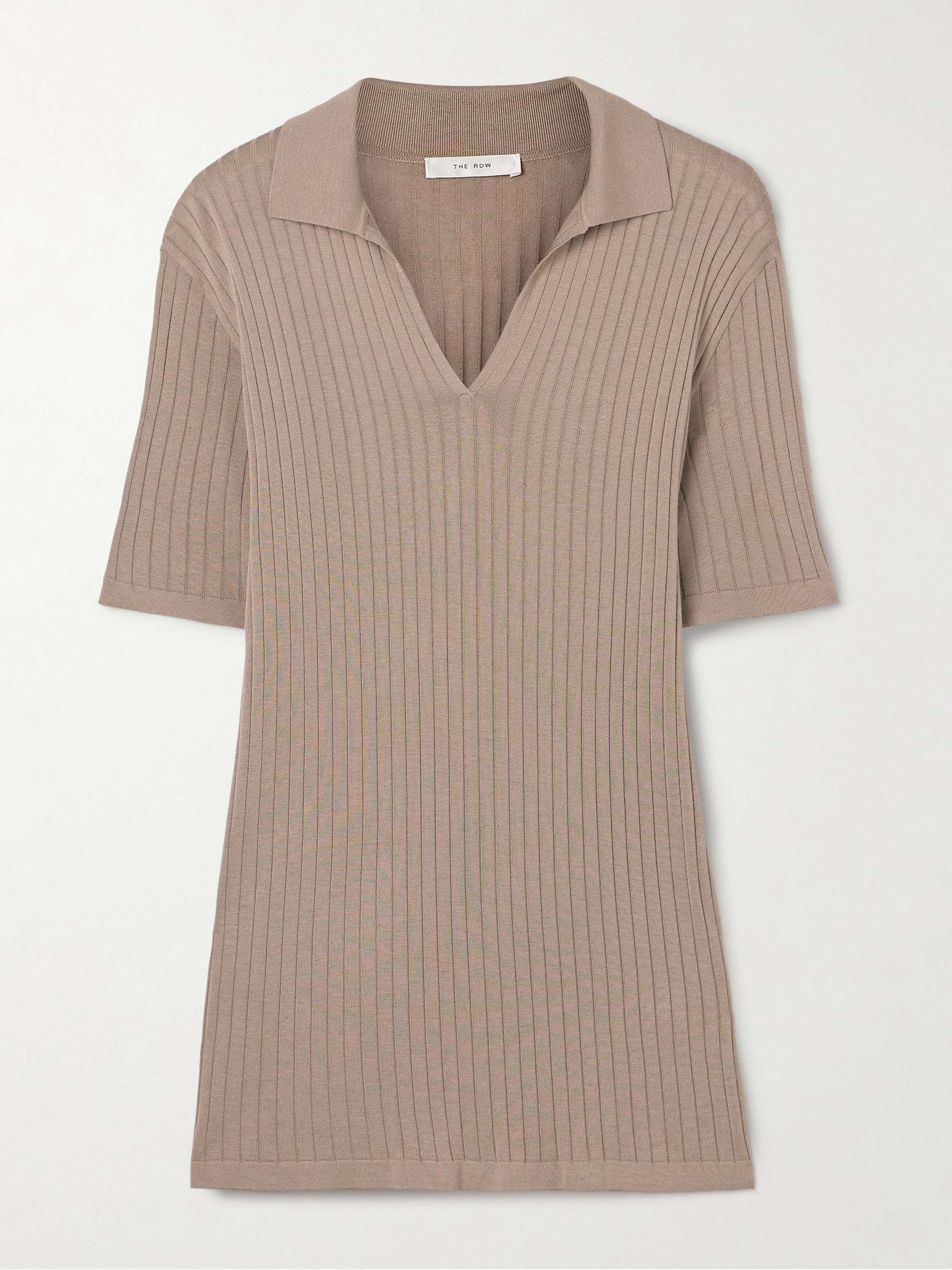 Kaiomi ribbed-knit polo top view