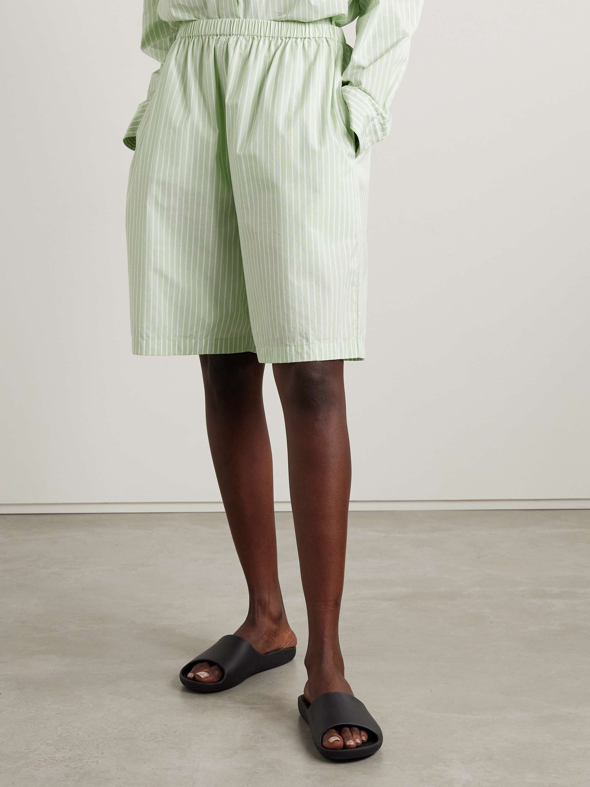 Zinnia striped cotton-poplin shorts view