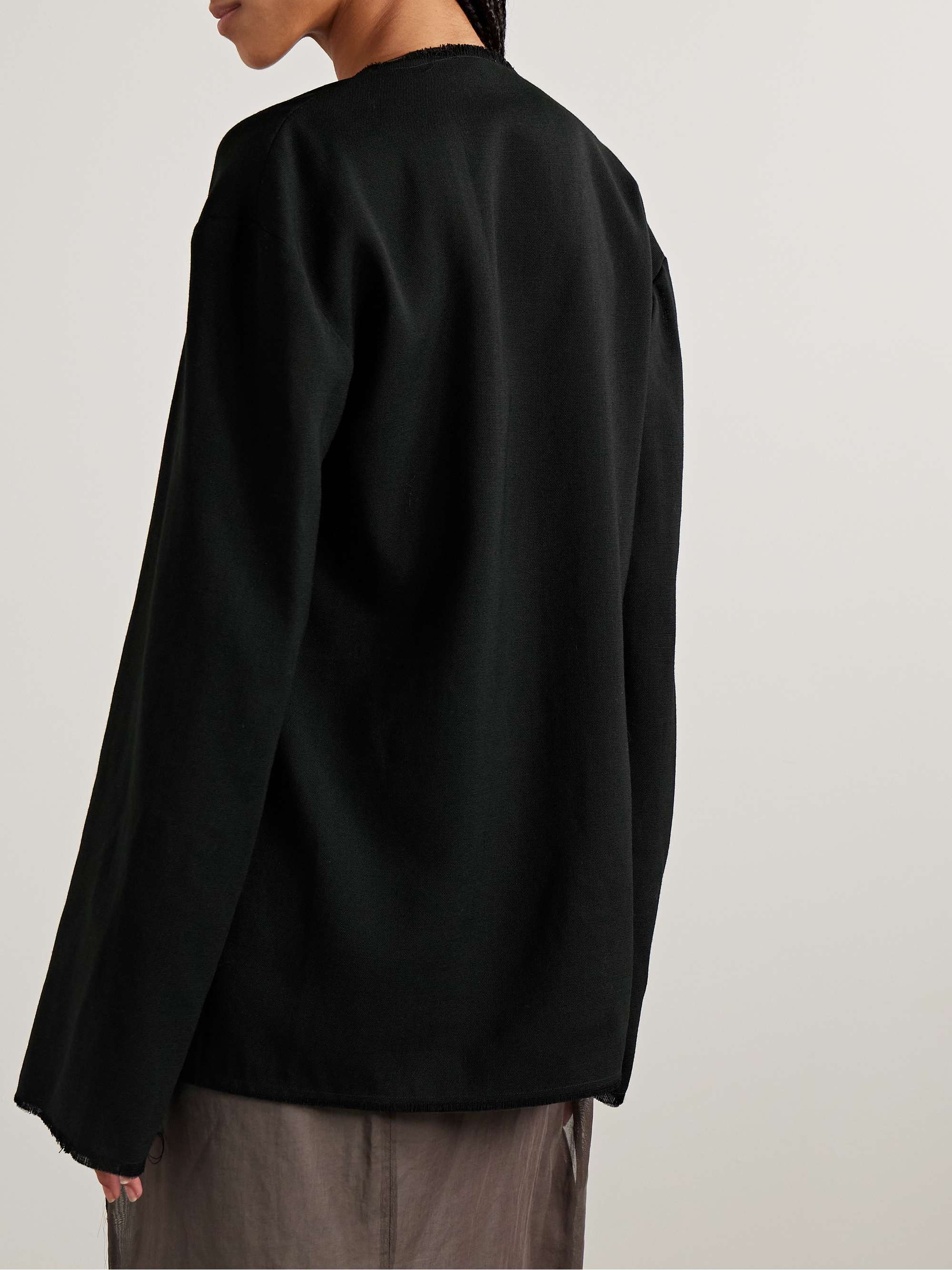 Cattaleya frayed wool-canvas top view
