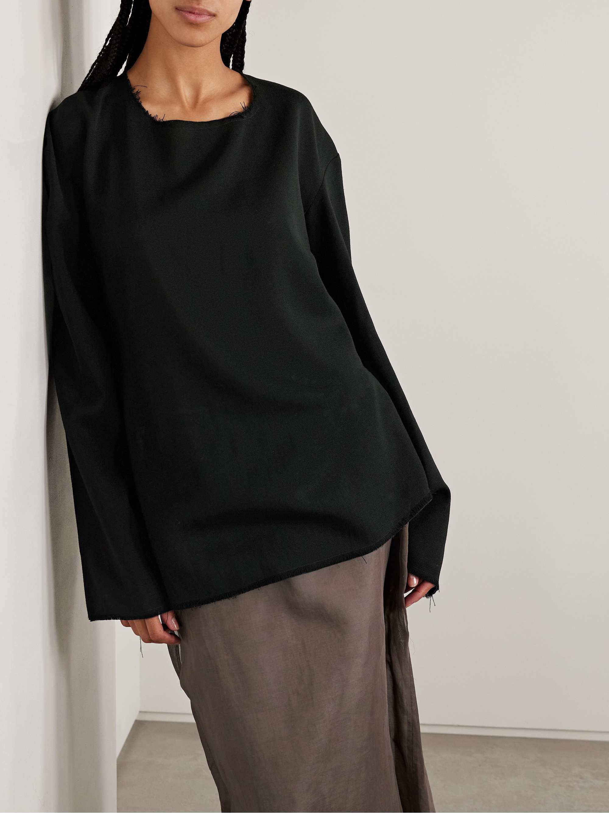 Cattaleya frayed wool-canvas top view
