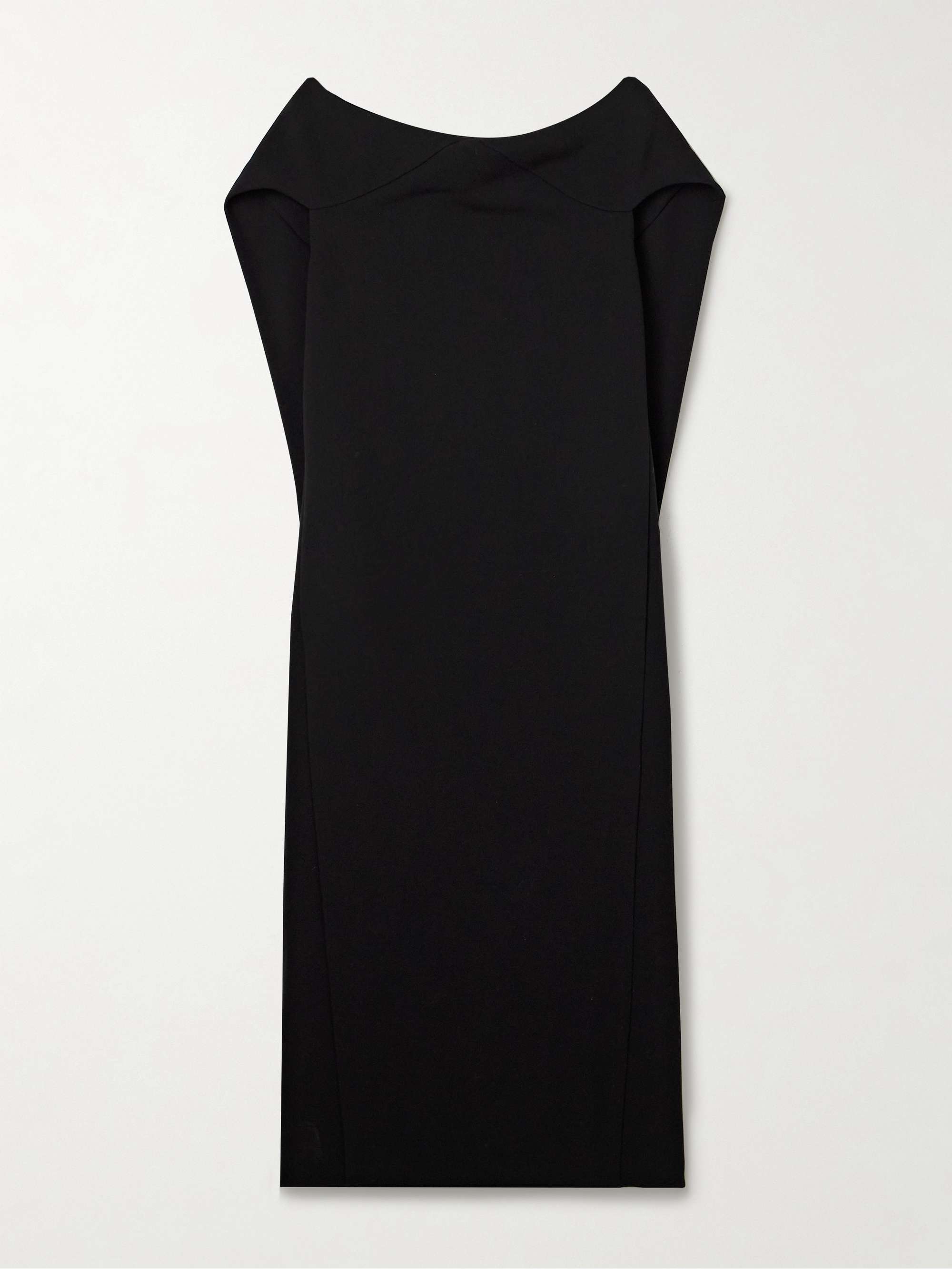 Anitas off-the-shoulder cape-effect wool-blend midi dress view