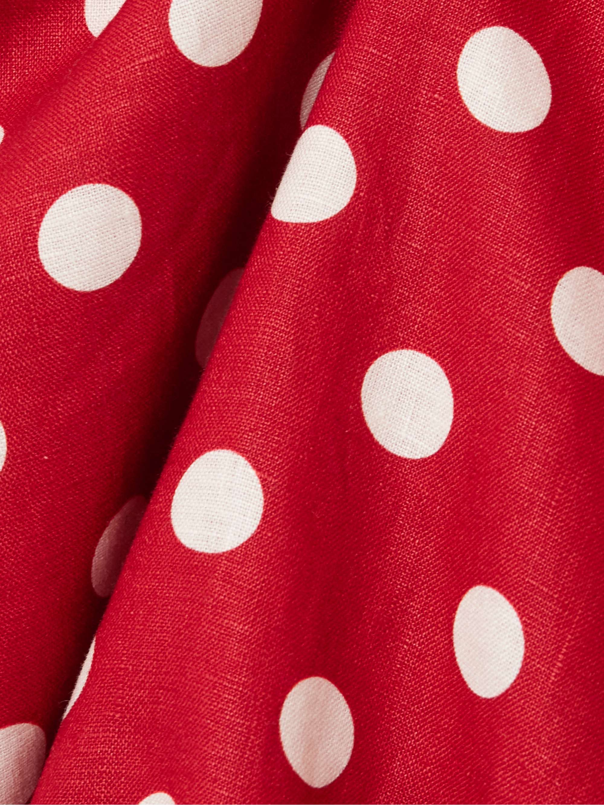 Lori polka-dot linen midi dress view
