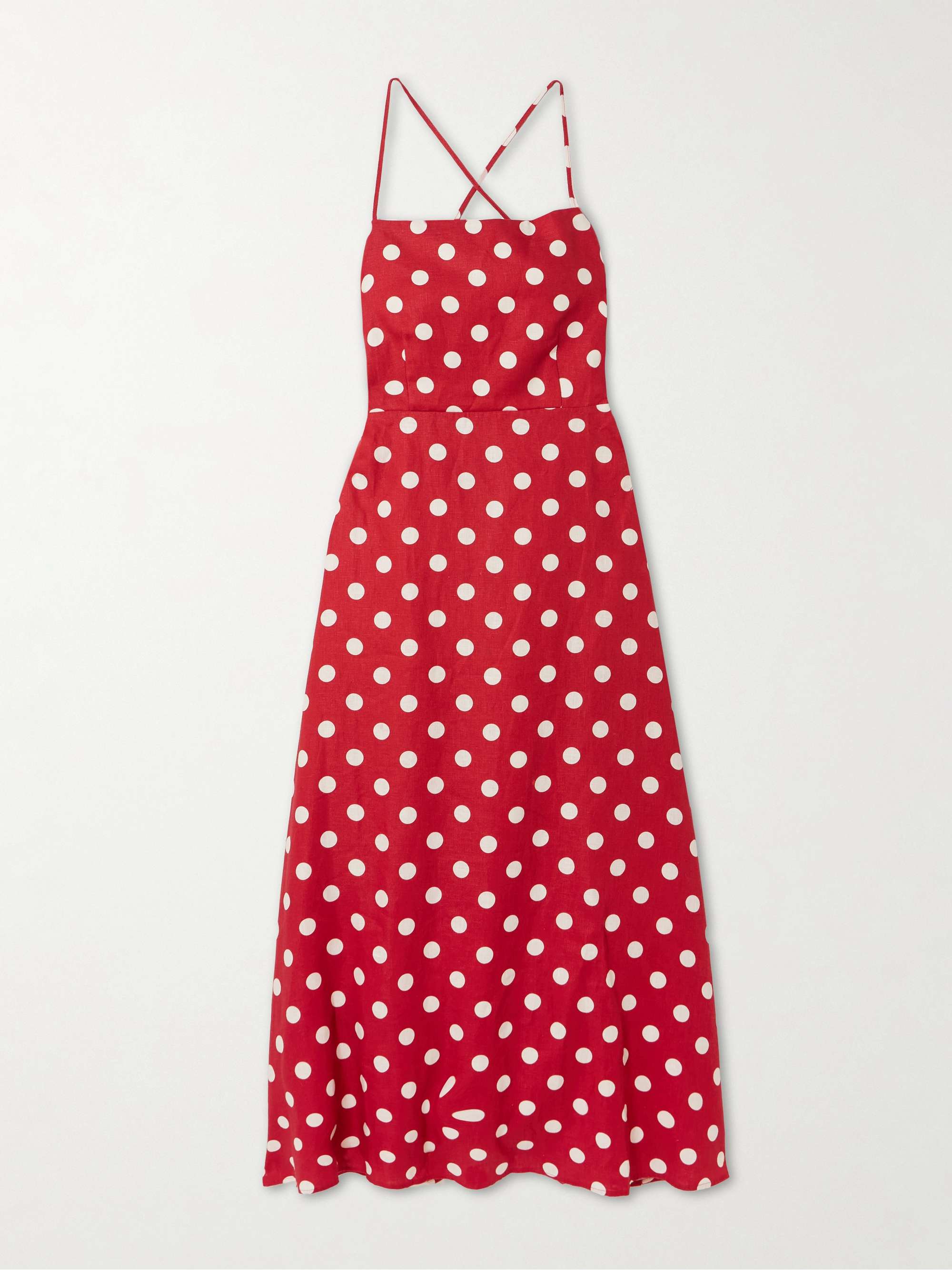 Lori polka-dot linen midi dress view