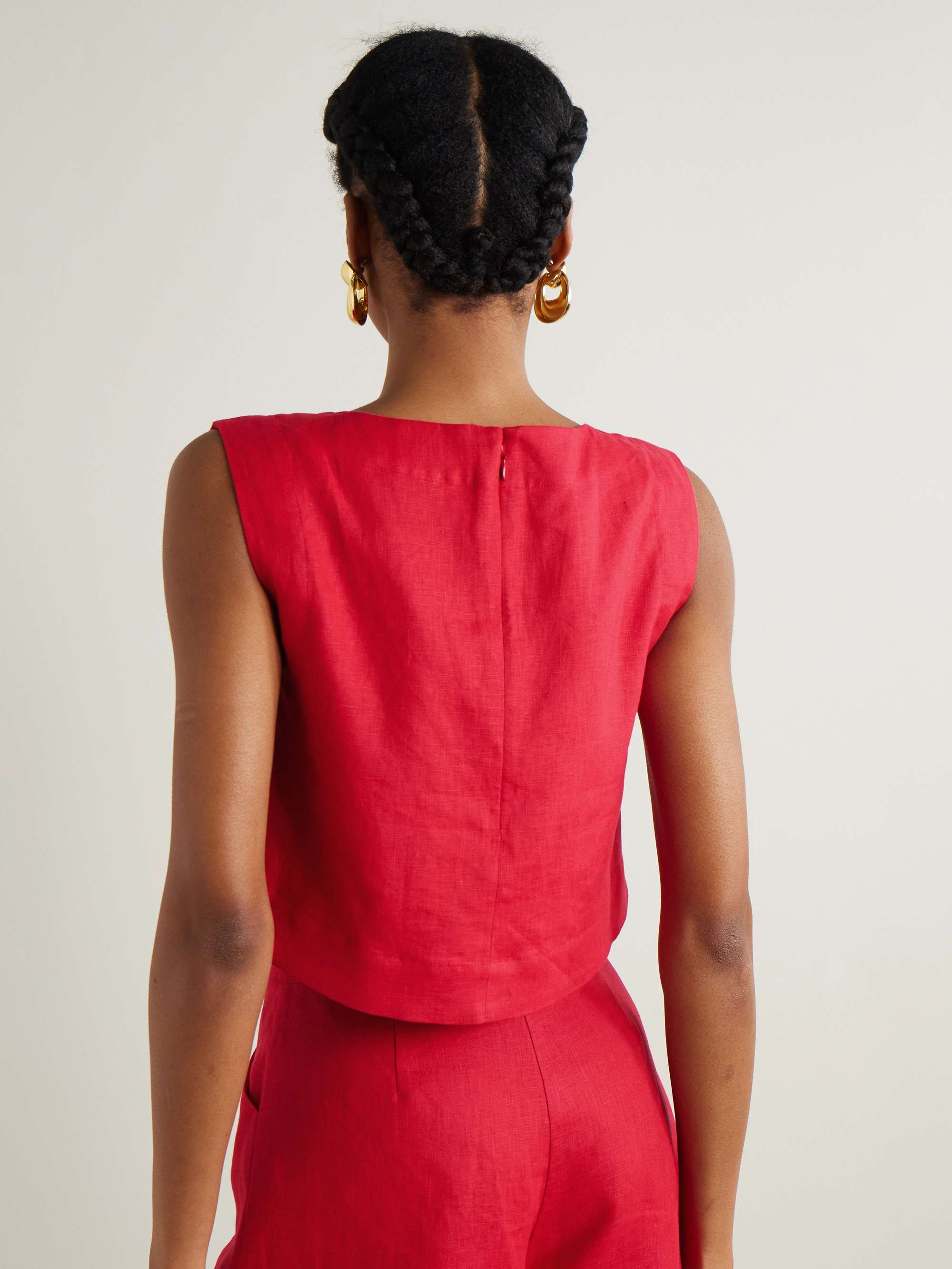 Martina cropped linen top view