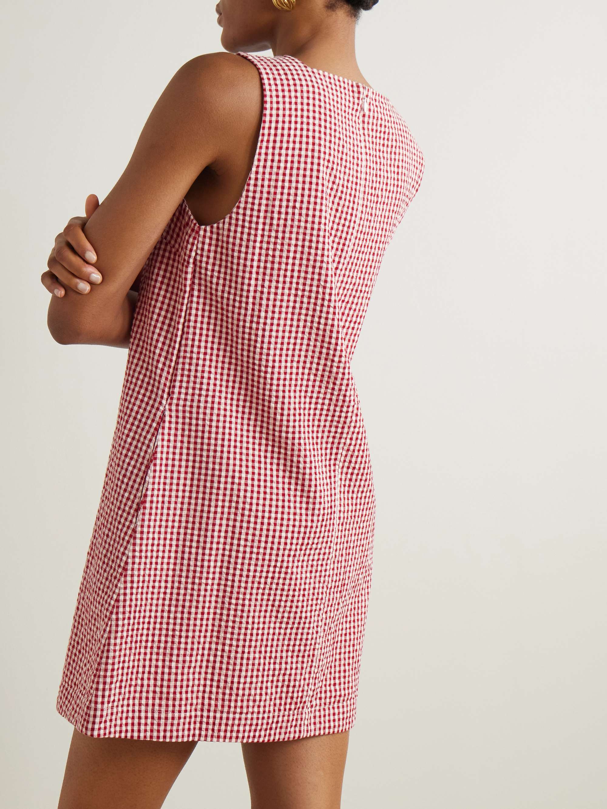 Emma gingham linen-seersucker mini dress view