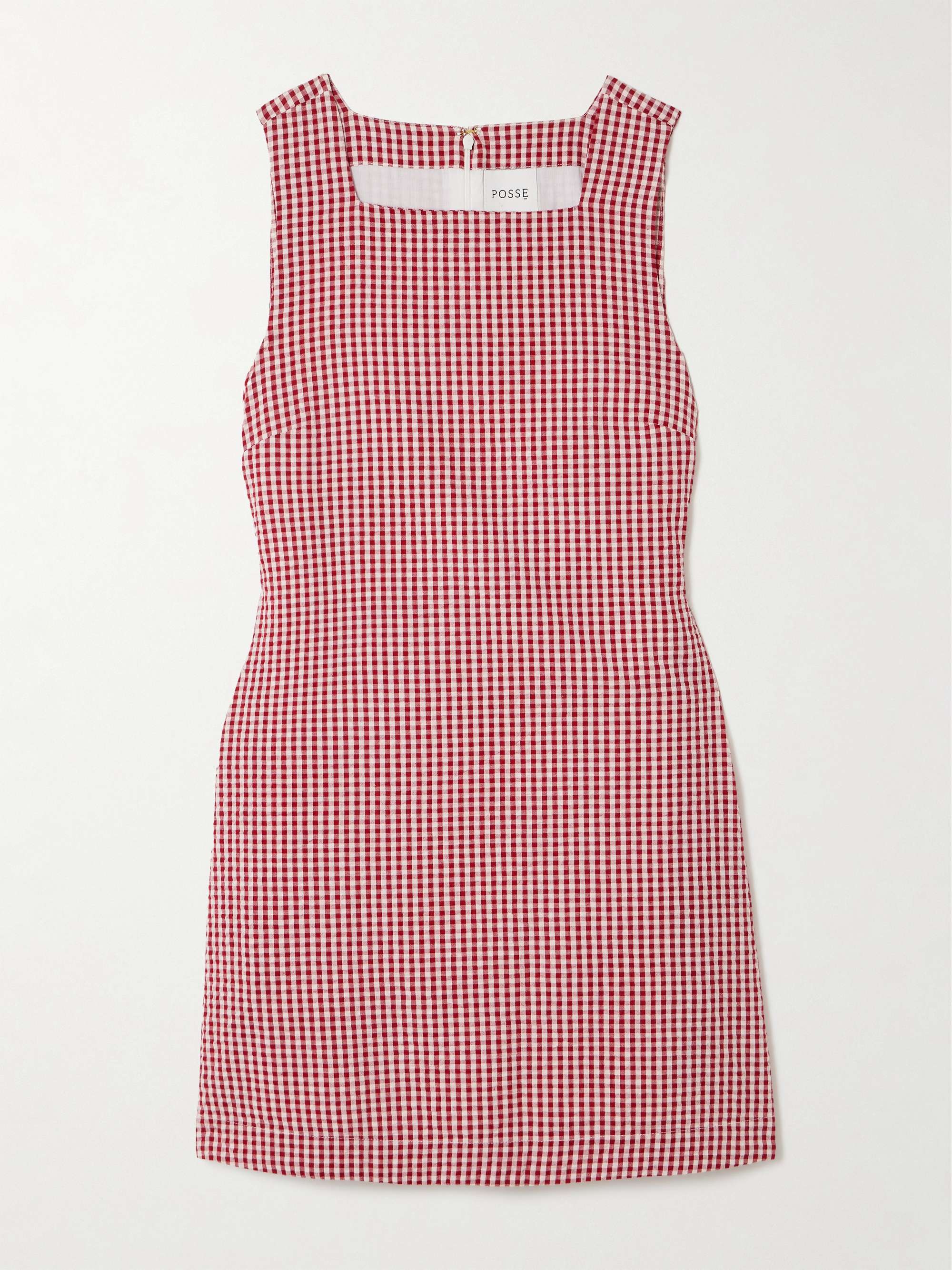 Emma gingham linen-seersucker mini dress view
