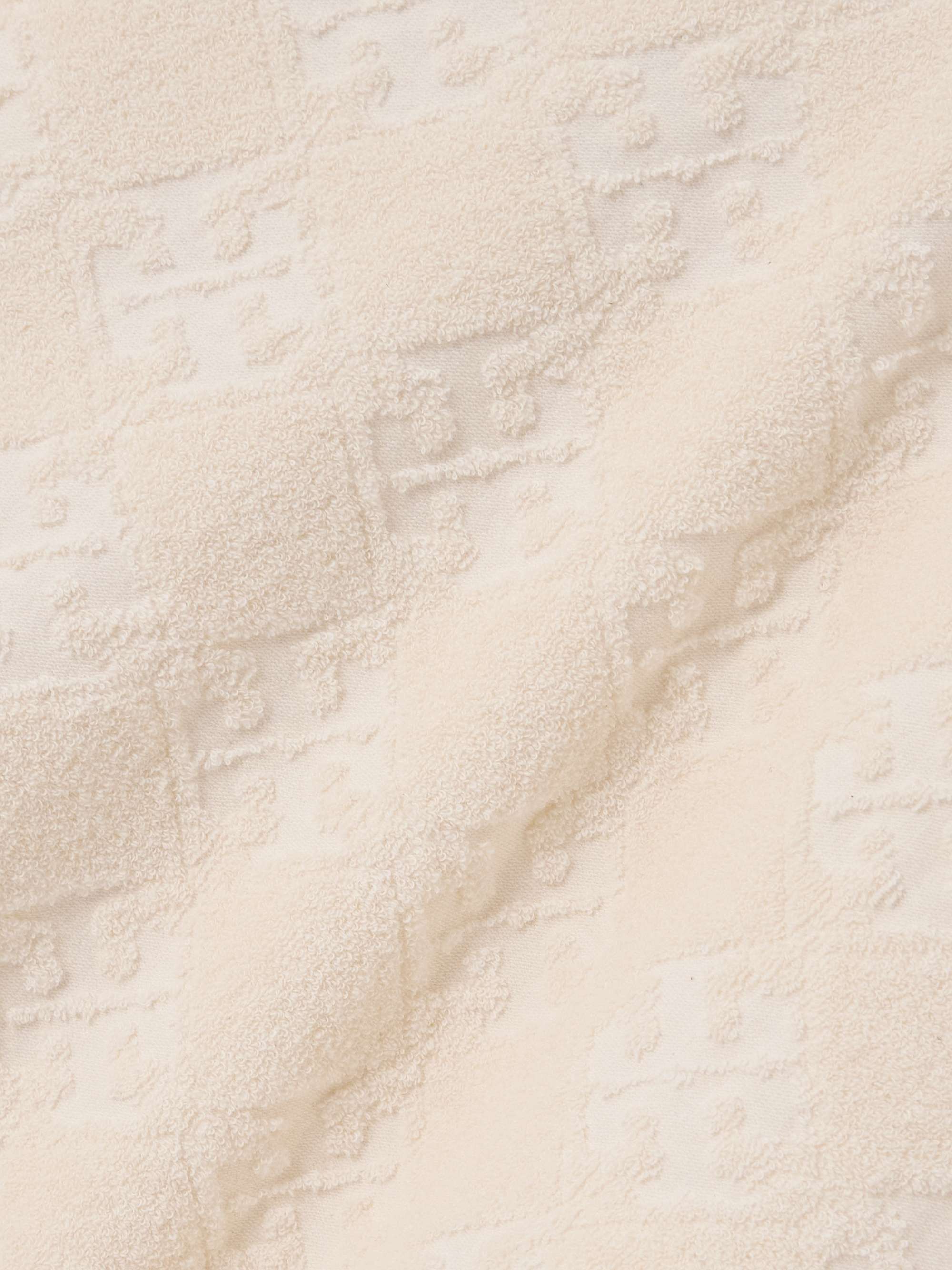 Cotton-blend terry jacquard hoodie view