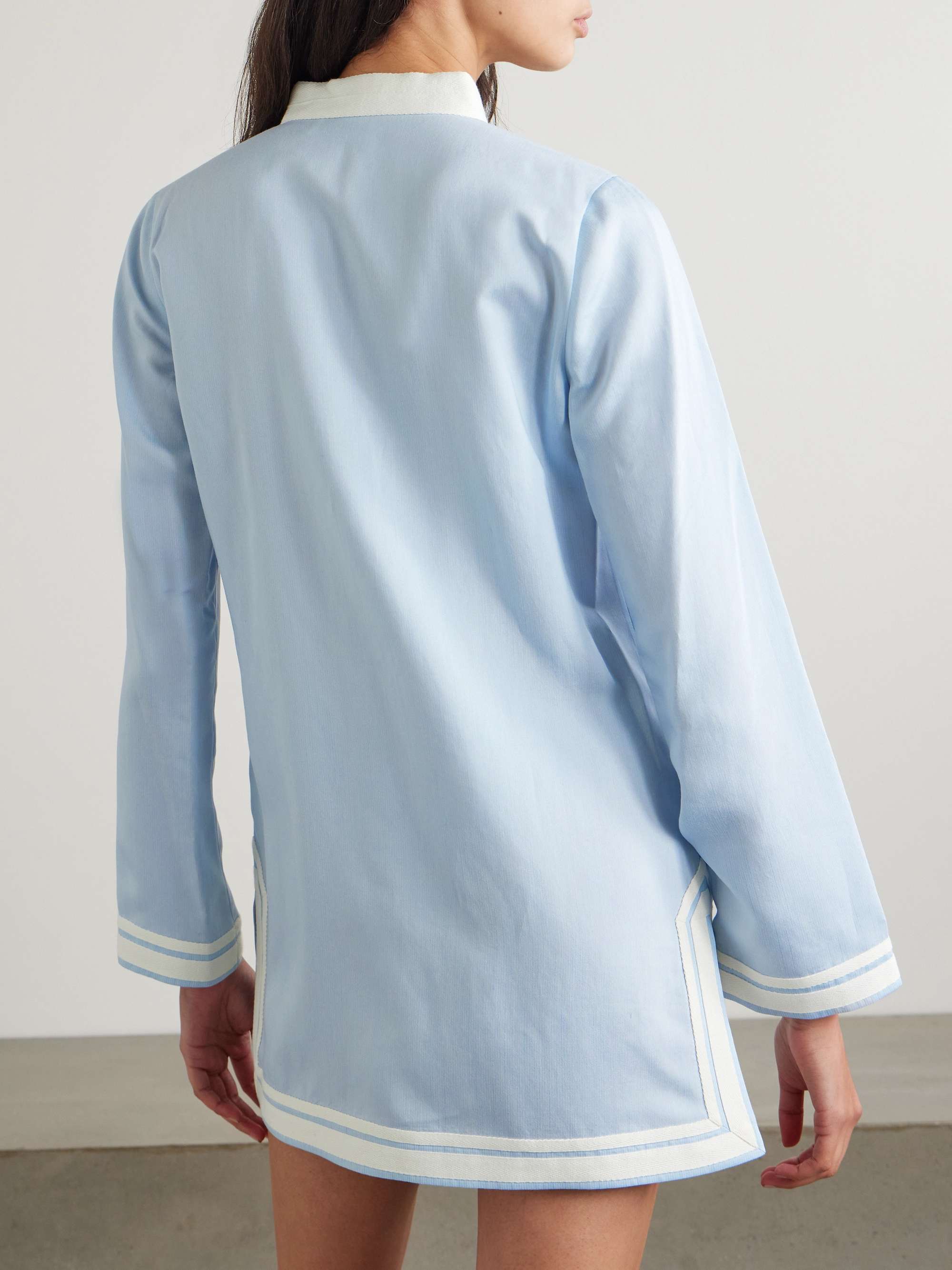 Tasseled webbing-trimmed crepe tunic view