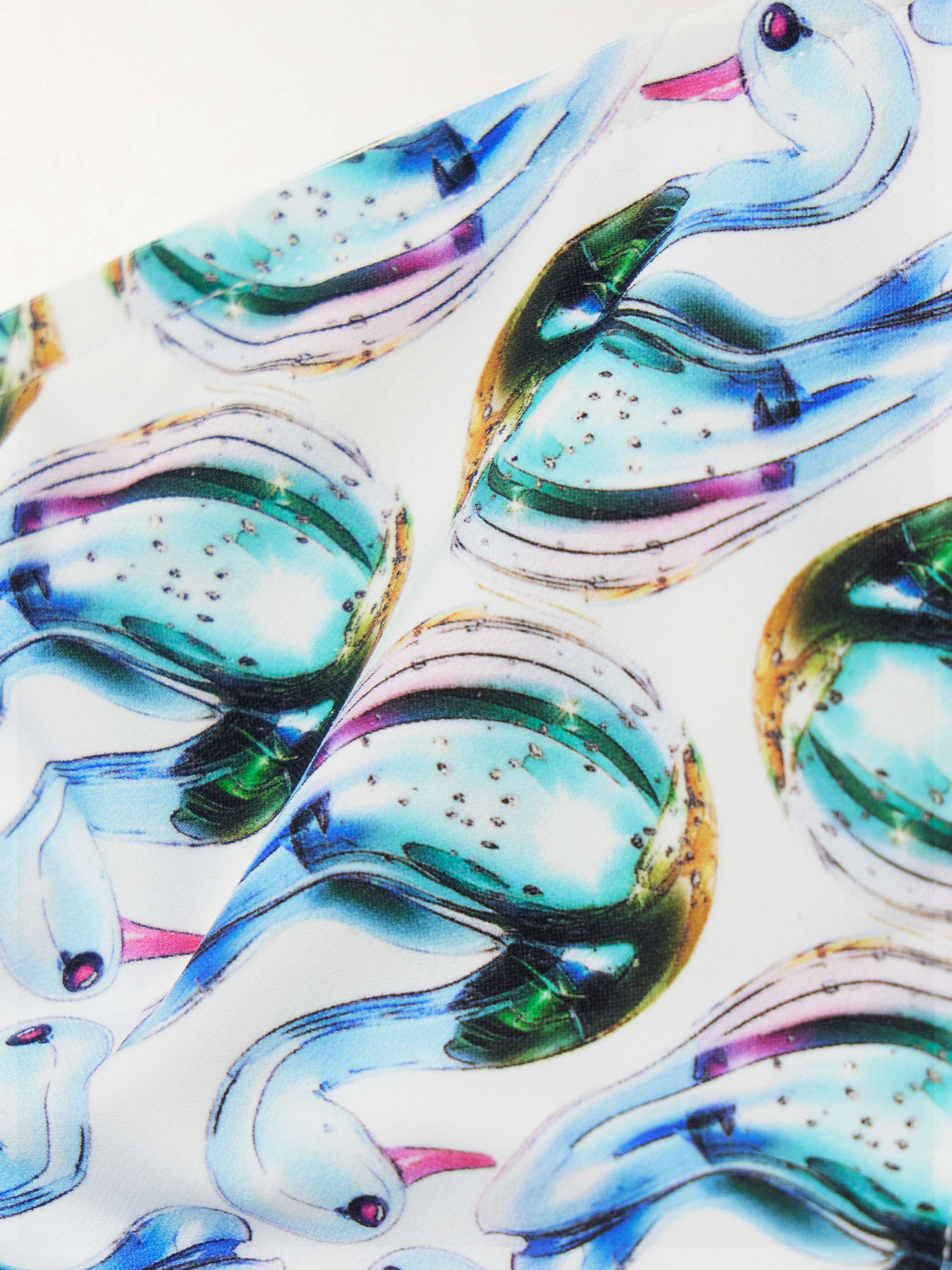Printed triangle bikini top view