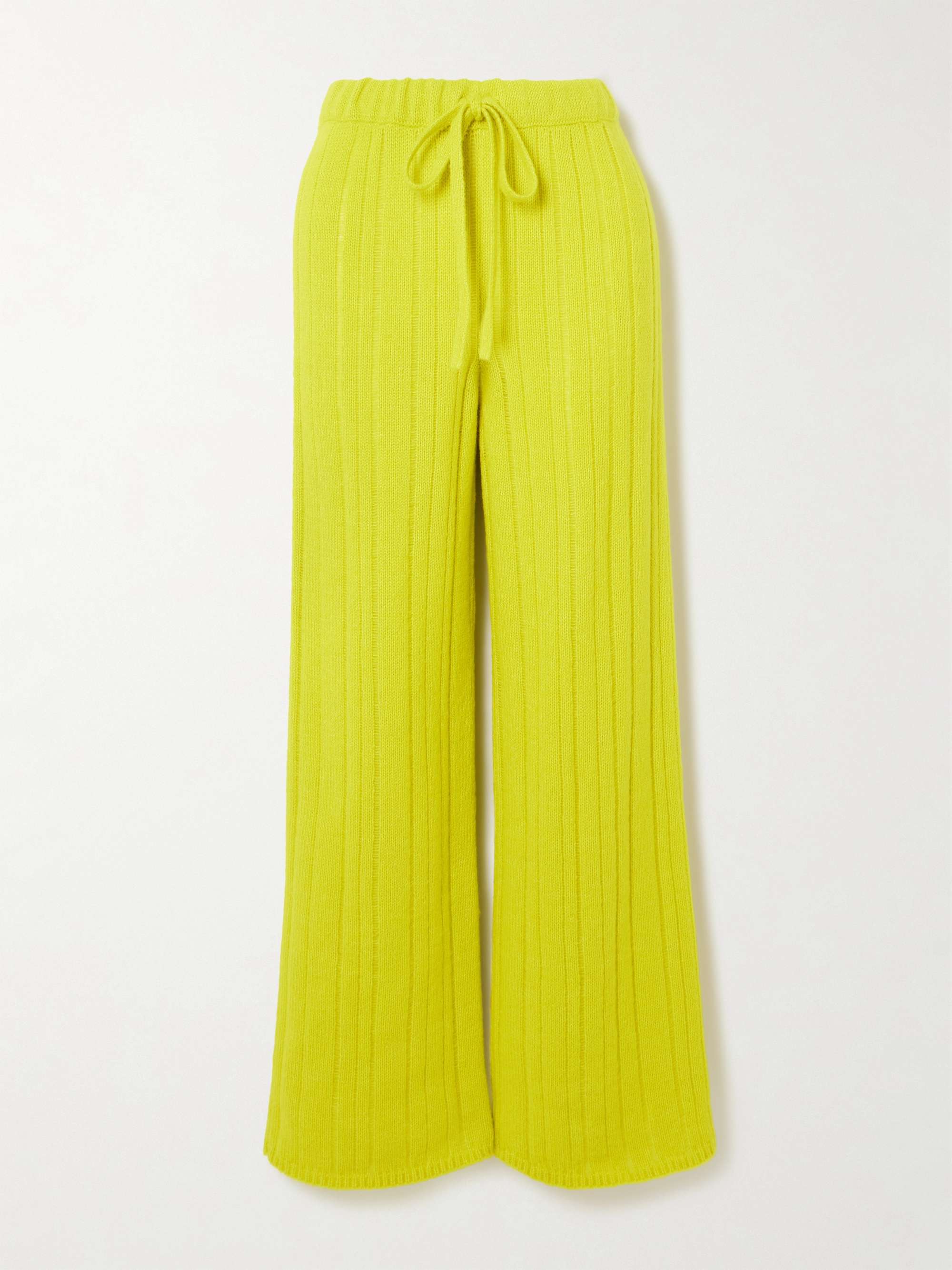 Drop Needle ribbed cashmere and cotton-blend wide-leg pants view