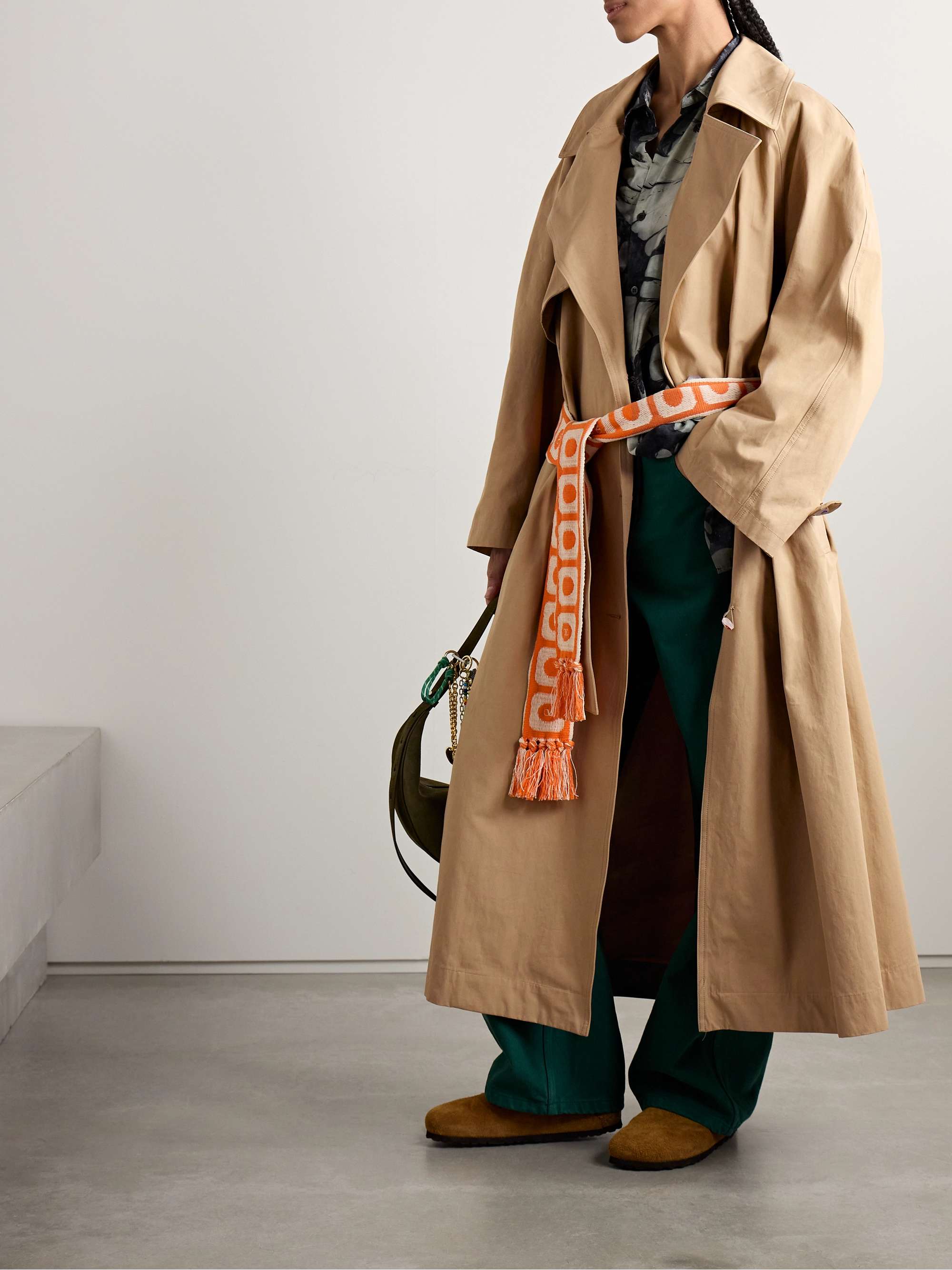Silvano belted cotton-twill trench coat view