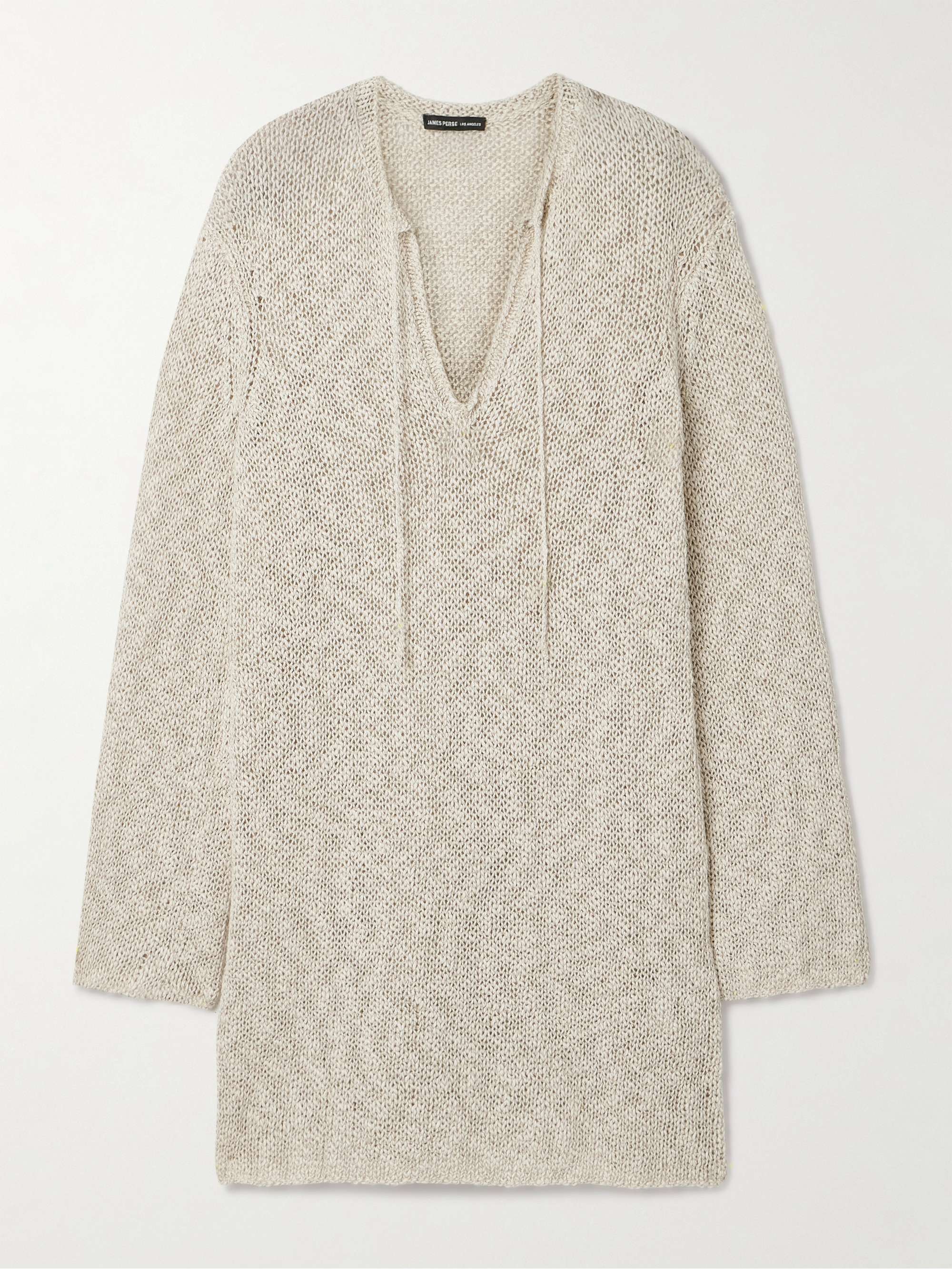 Open-knit cotton and linen-blend tunic view