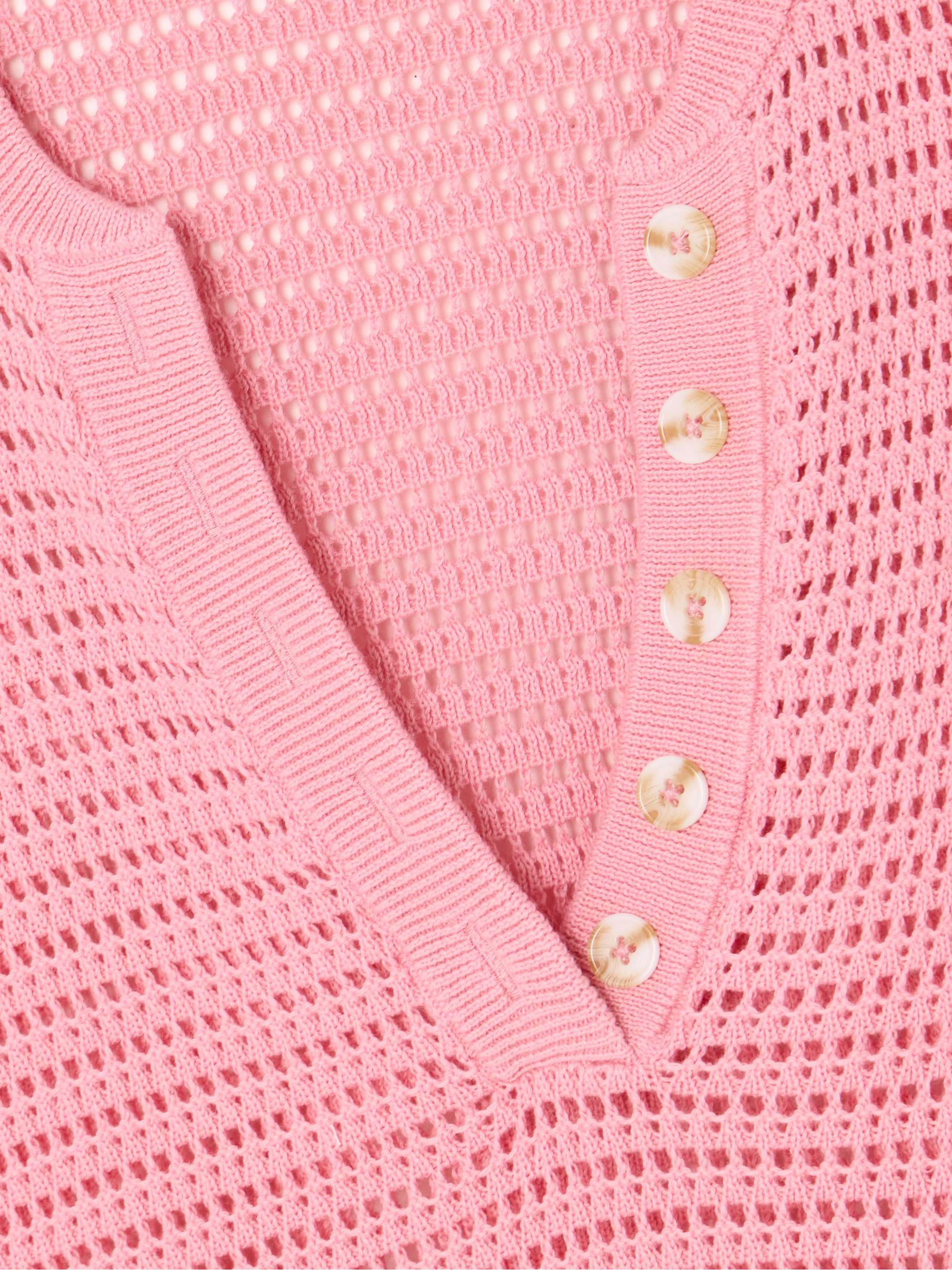 Callie open-knit cotton top view