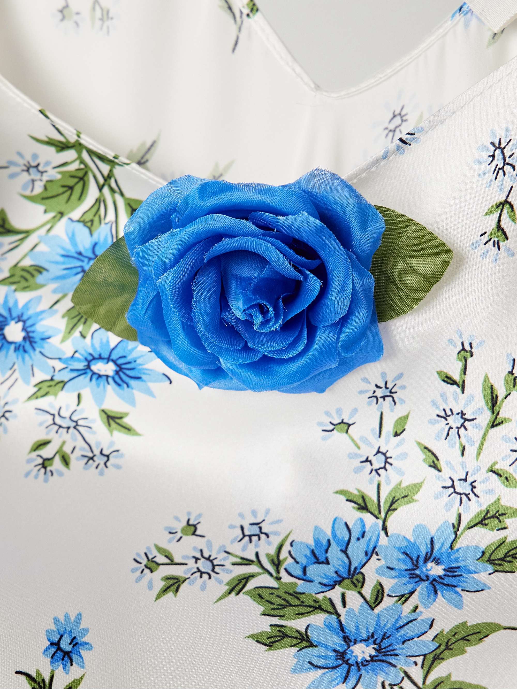 Embellished floral-print silk-satin maxi dress view