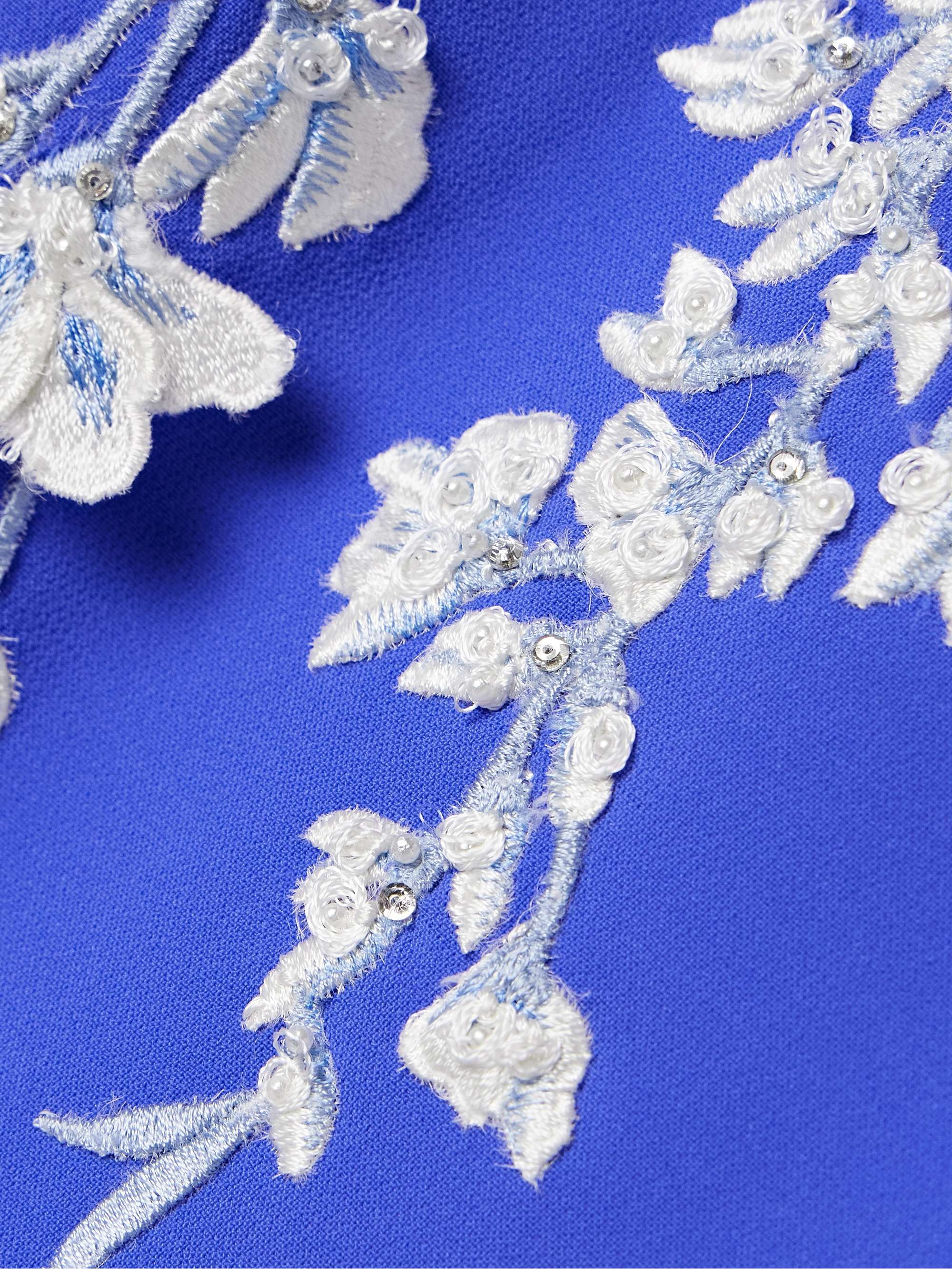 Appliquéd embellished crepe gown view
