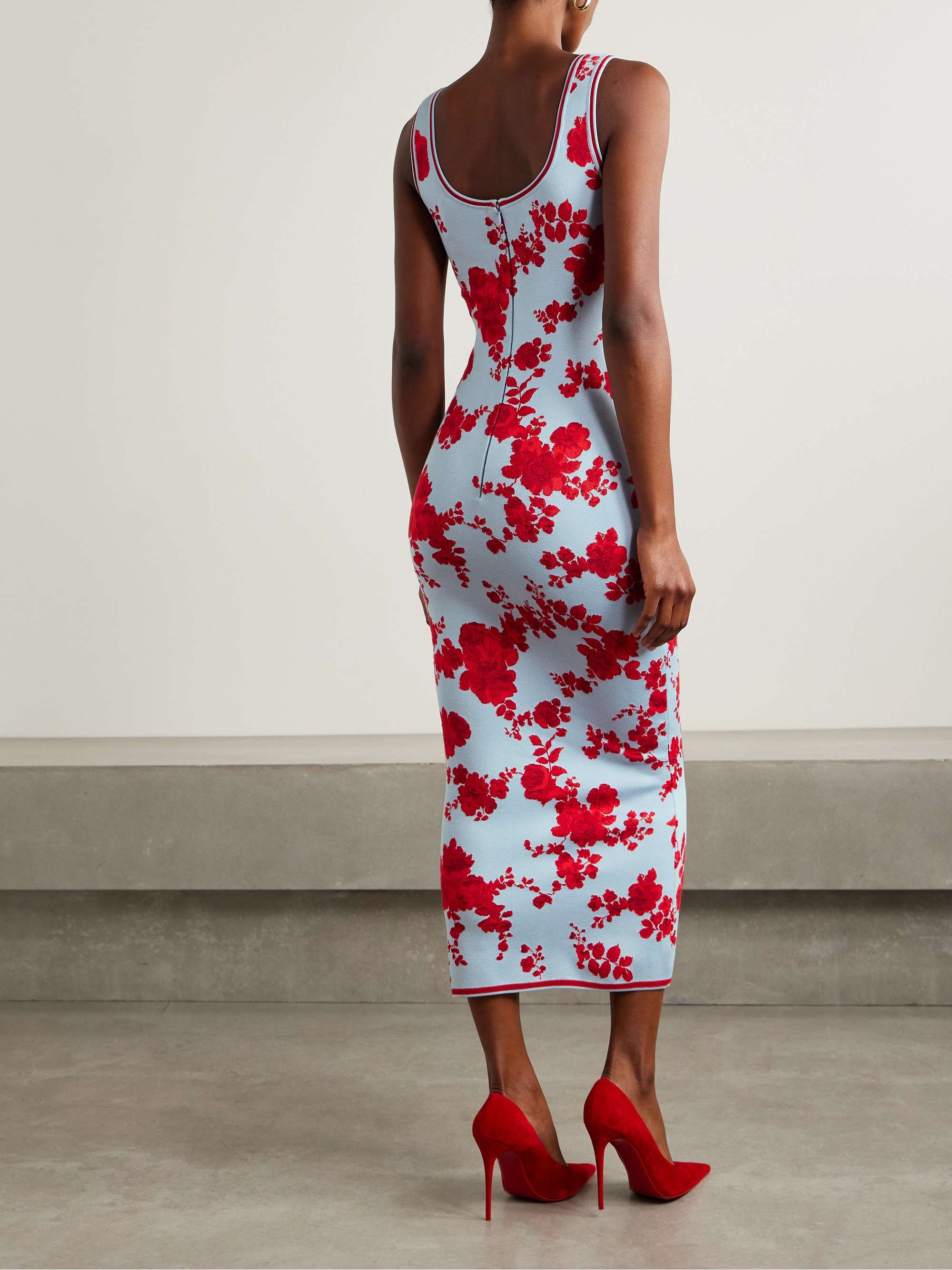 Silk-jacquard midi dress view