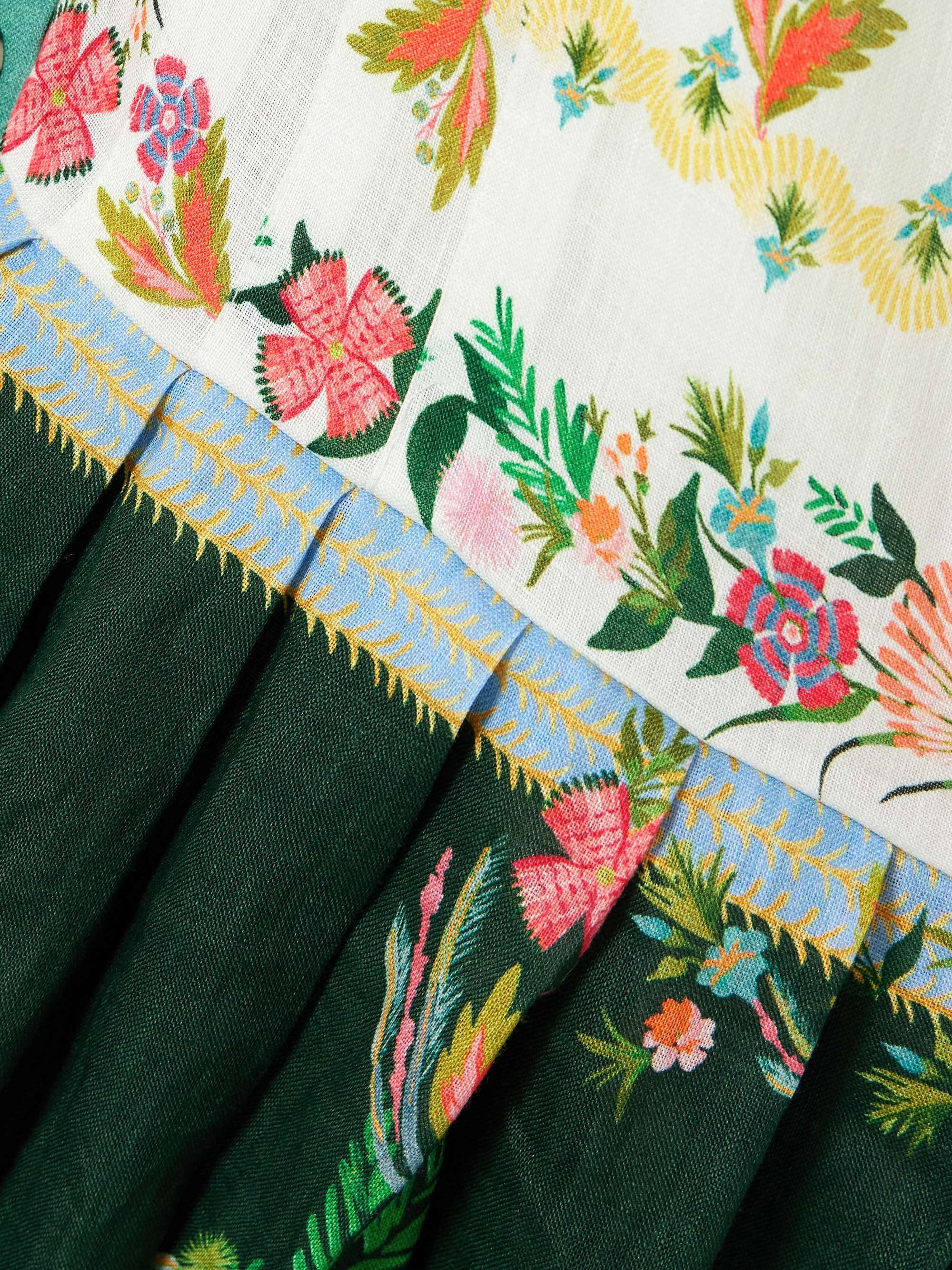 Riya belted pleated floral-print linen-voile dress view