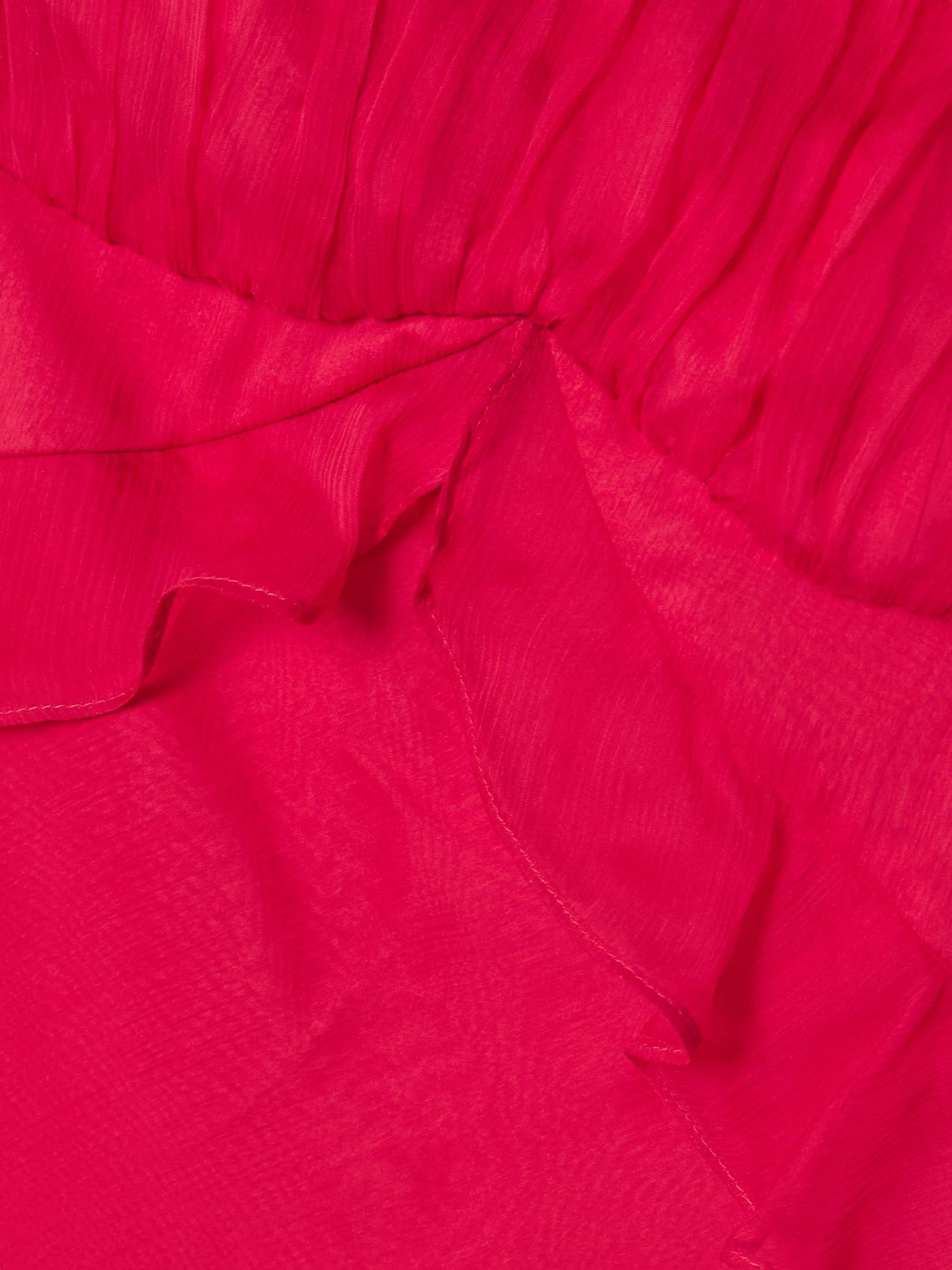 Chandra ruffled plissé silk-georgette maxi dress view