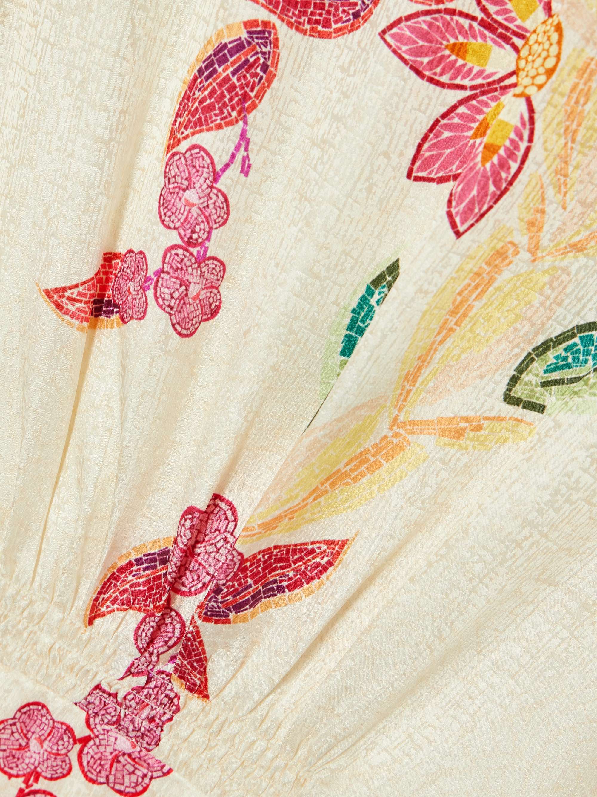 Bianca printed silk-jacquard midi dress view