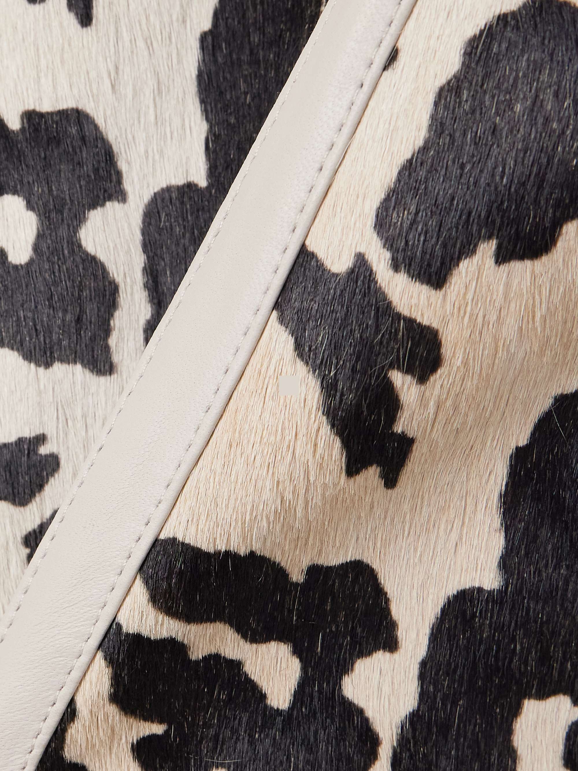 Ribbed cropped wool-trimmed animal-print goat hair jacket view