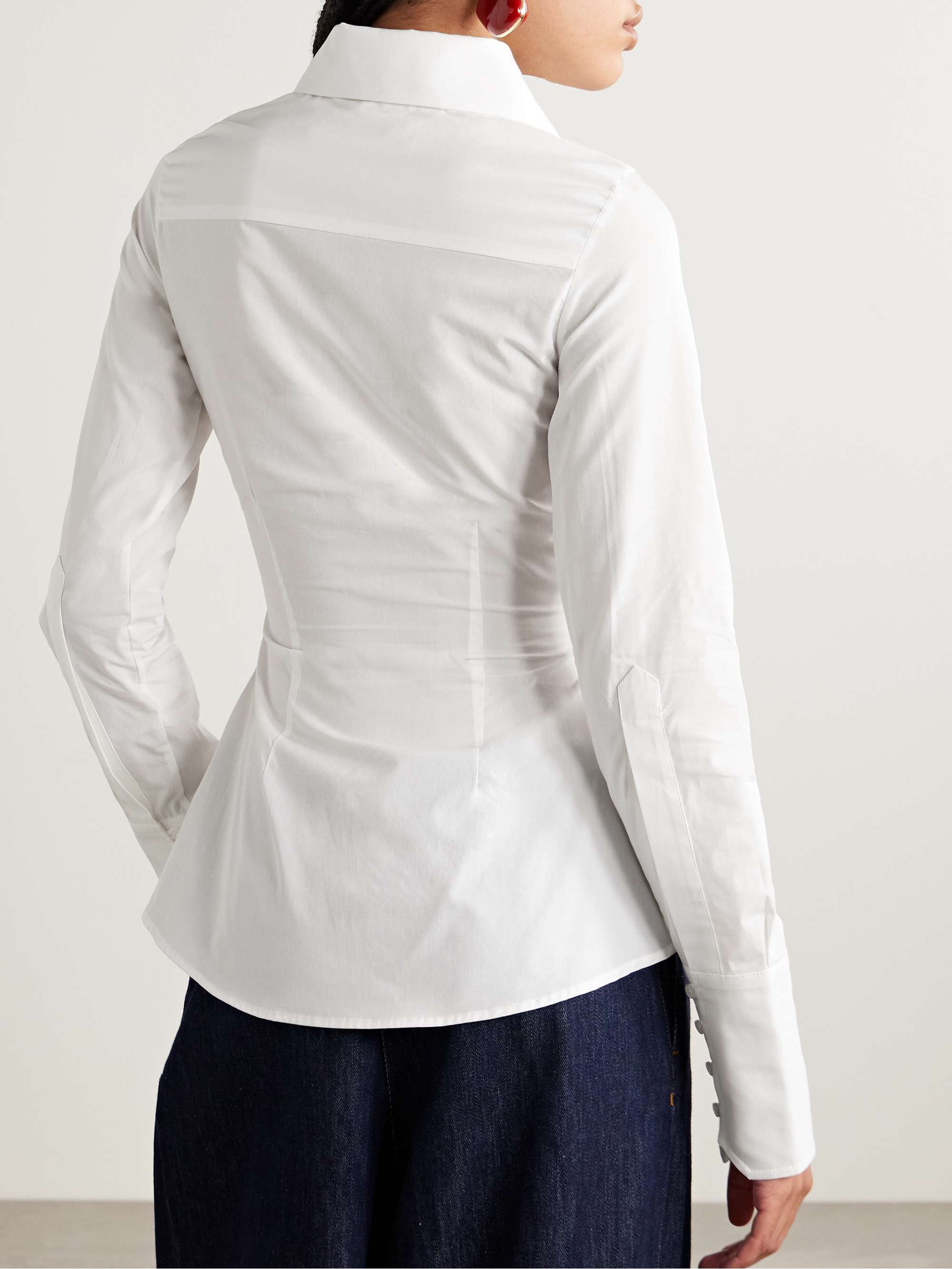 Eeva ruched cotton-poplin shirt view