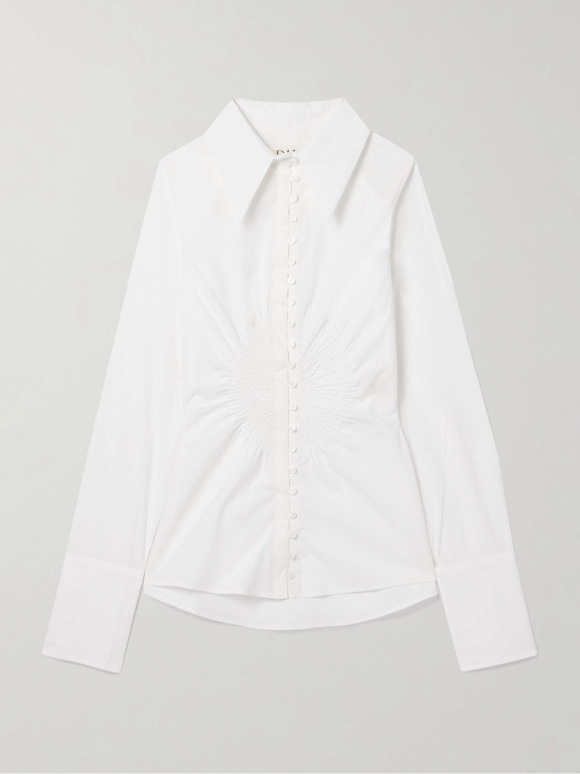 Eeva ruched cotton-poplin shirt view