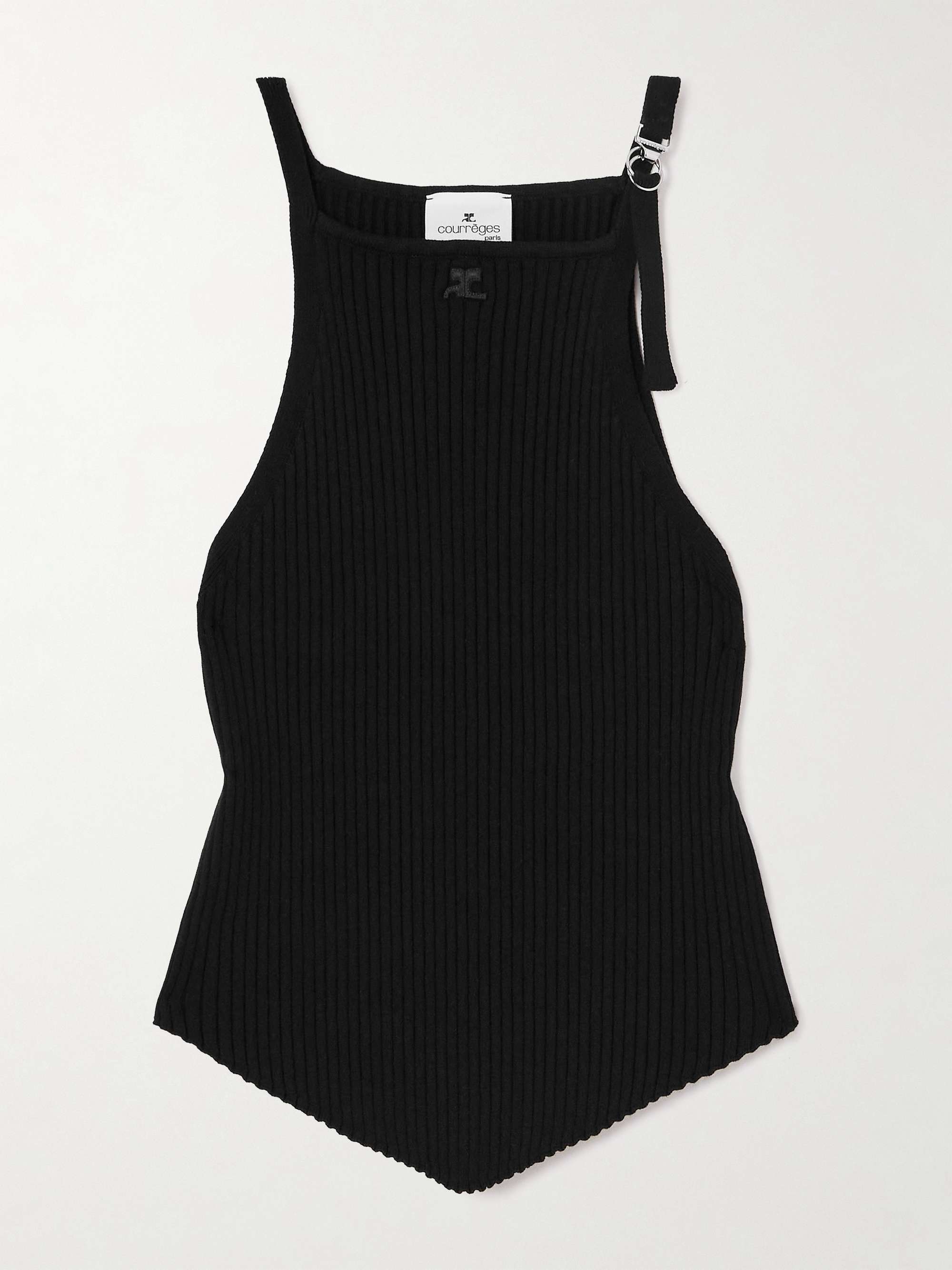 Embellished ribbed-knit tank view