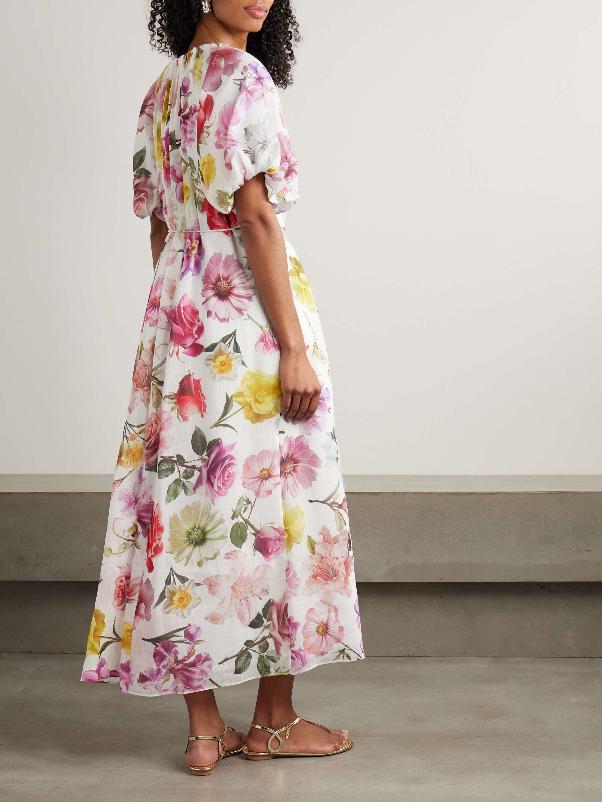 Fleur embellished floral-print TENCEL™ Lyocell-blend midi dress view