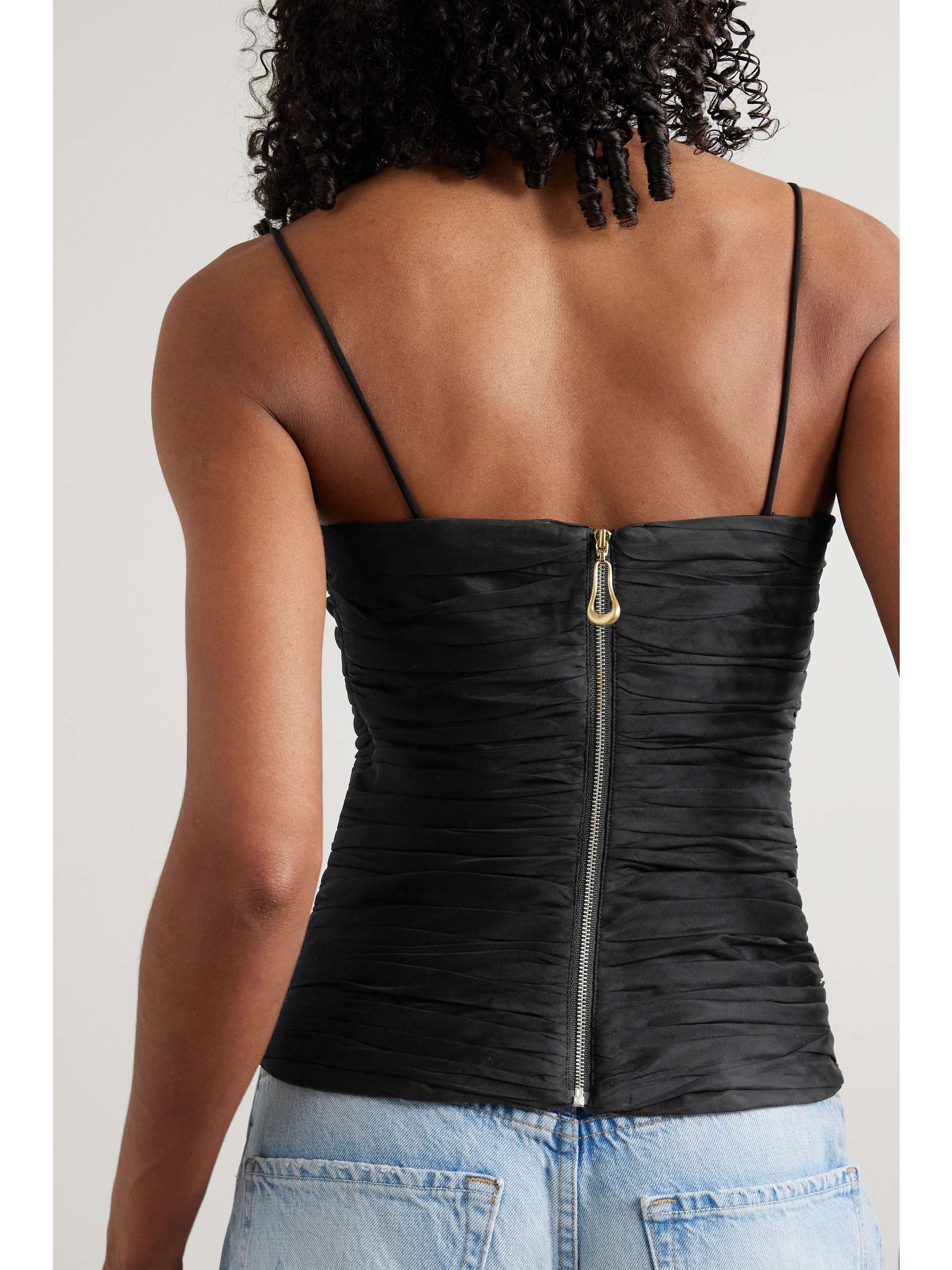 Gia ruched crepe top view