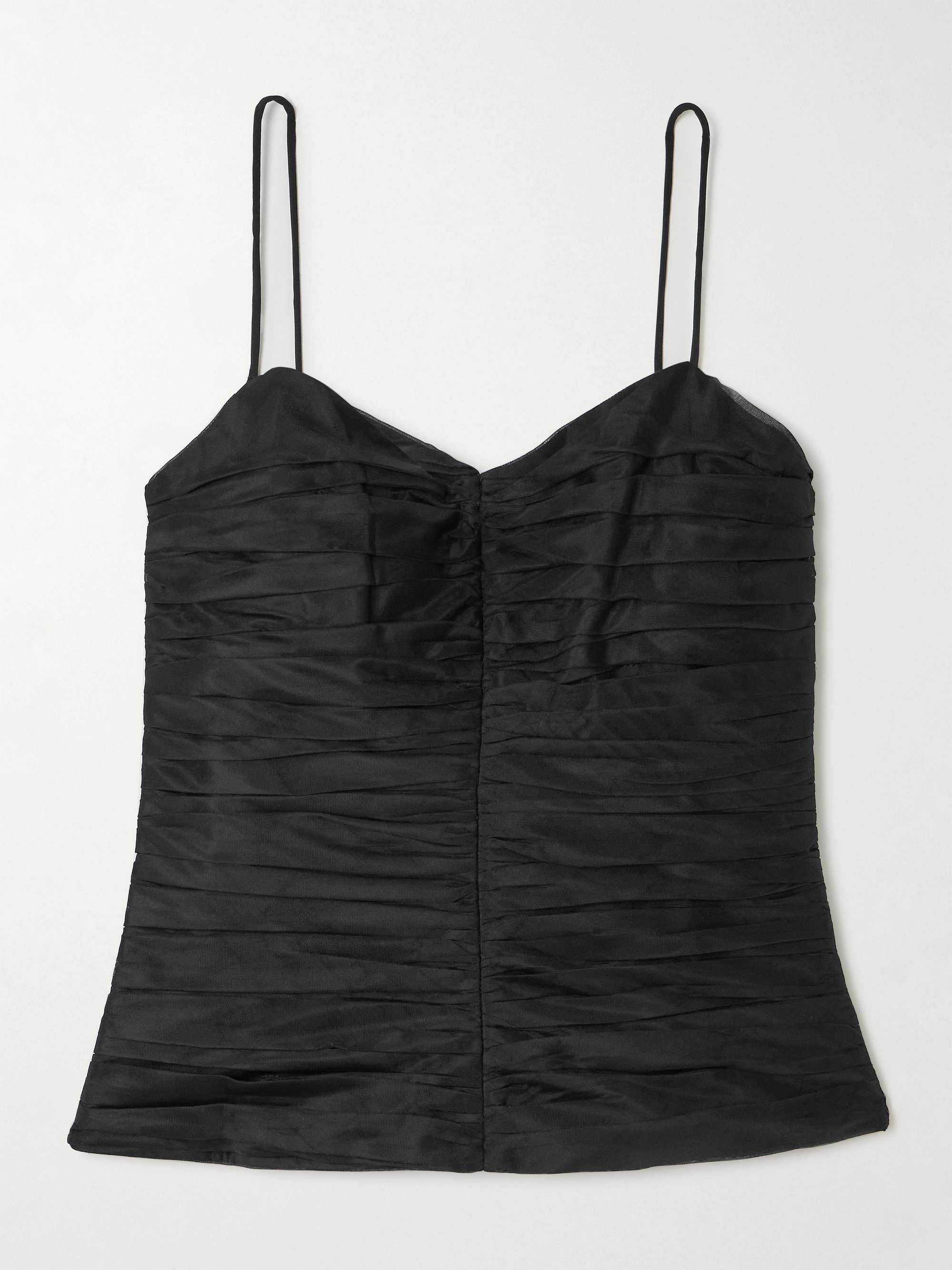 Gia ruched crepe top view